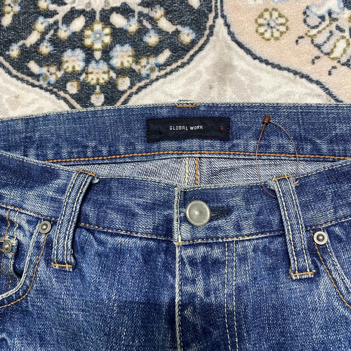 Japanese Brand GLOBAL WALK Distressed Denim Selvedge Jeans Size US 33 - 23 Thumbnail