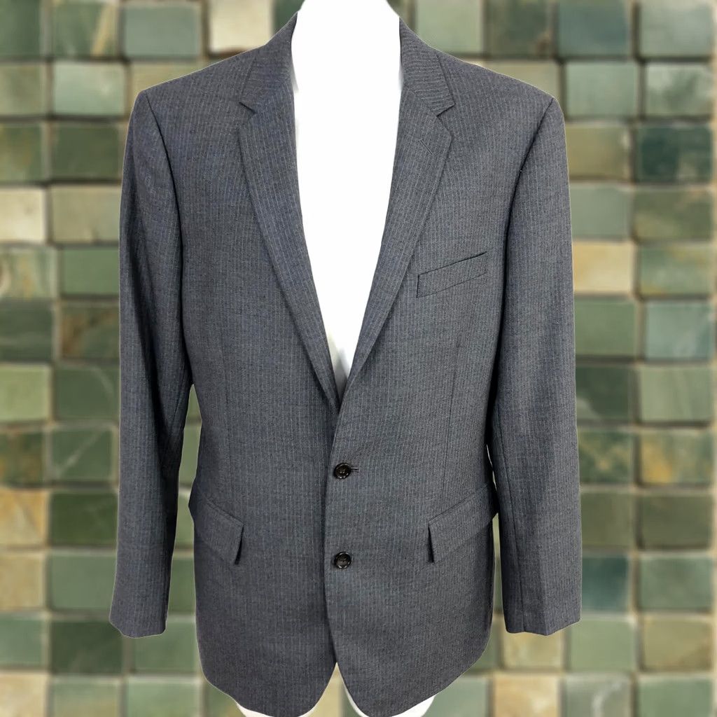 J.Crew J.Crew Thompson 44L Gray Striped Wool Blend Blazer Sport Coat Jacket Size 44R - 1 Thumbnail