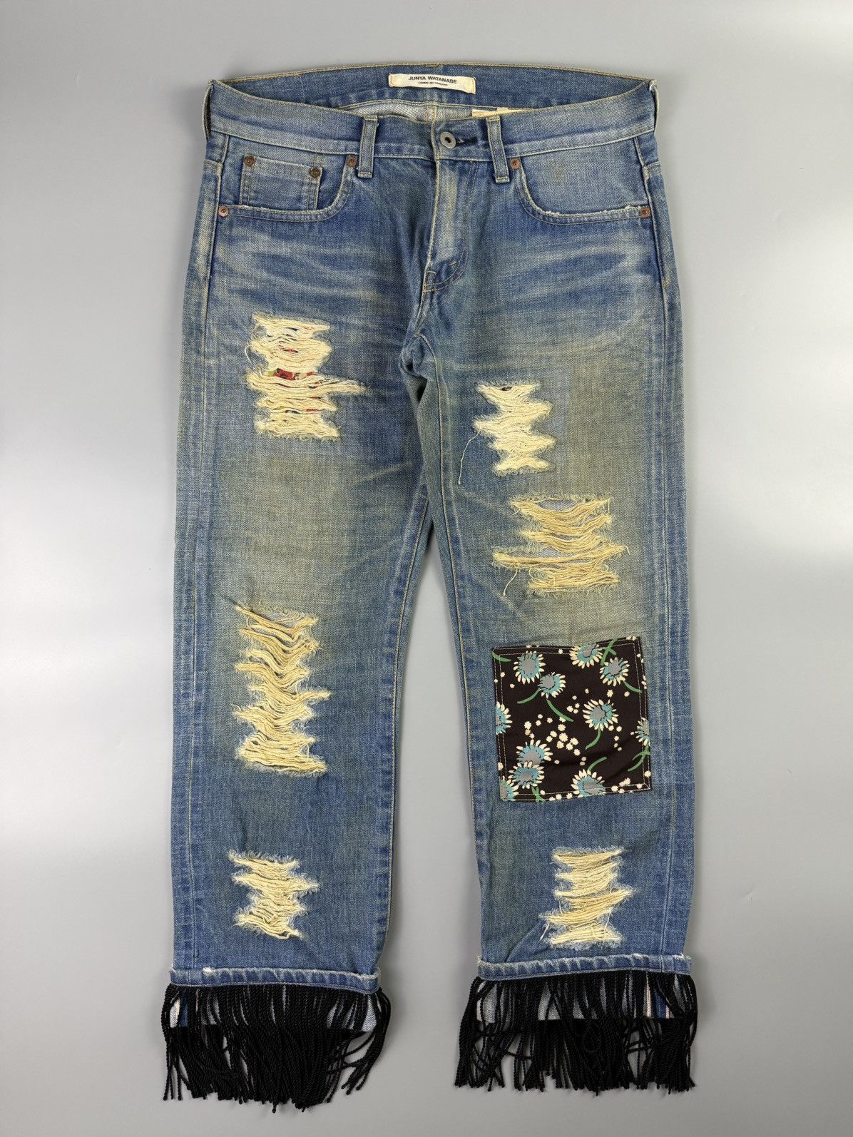 Junya Watanabe Junya Watanabe - S/S14 - Fringe Patchwork Jeans Size 32" / US 10 / IT 46 - 2 Thumbnail