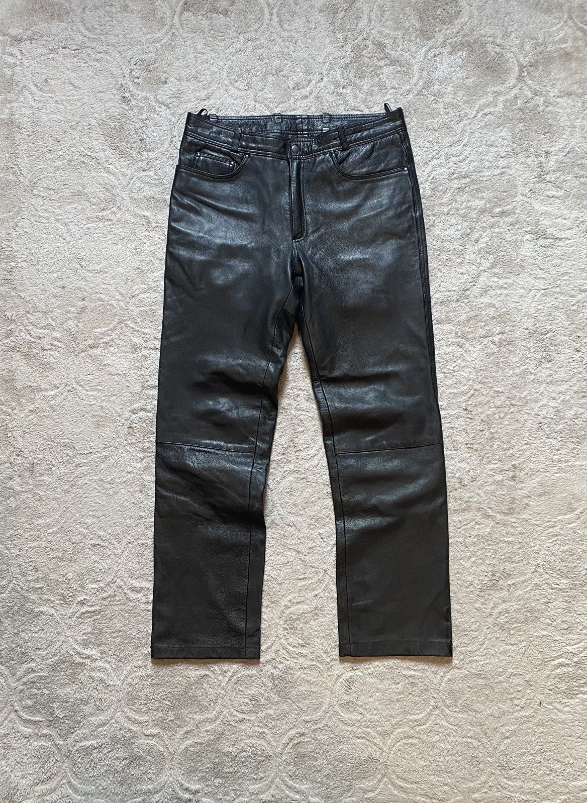 If Six Was Nine Black Vintage Goat Leather Opium Pants Size US 35 - 1 Thumbnail