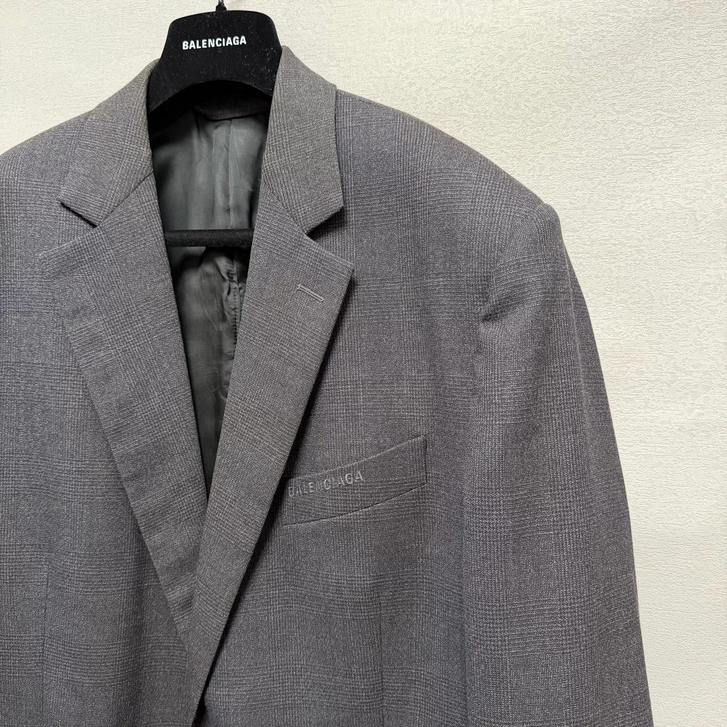Balenciaga Balenciaga Thin Stripe Square Shoulder Suit Deep Gray 44 Size 44R - 3 Thumbnail