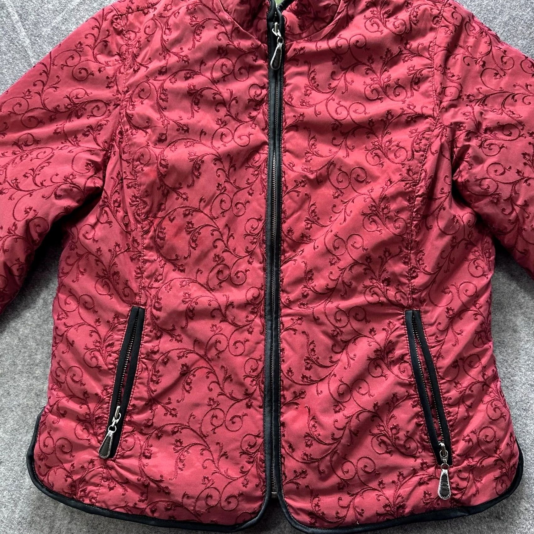 Eddie Bauer Eddie Bauer Jacket Womens L Pink Quilted Floral Down Puffer Zip Pockets Size L / US 10 / IT 46 - 4 Thumbnail