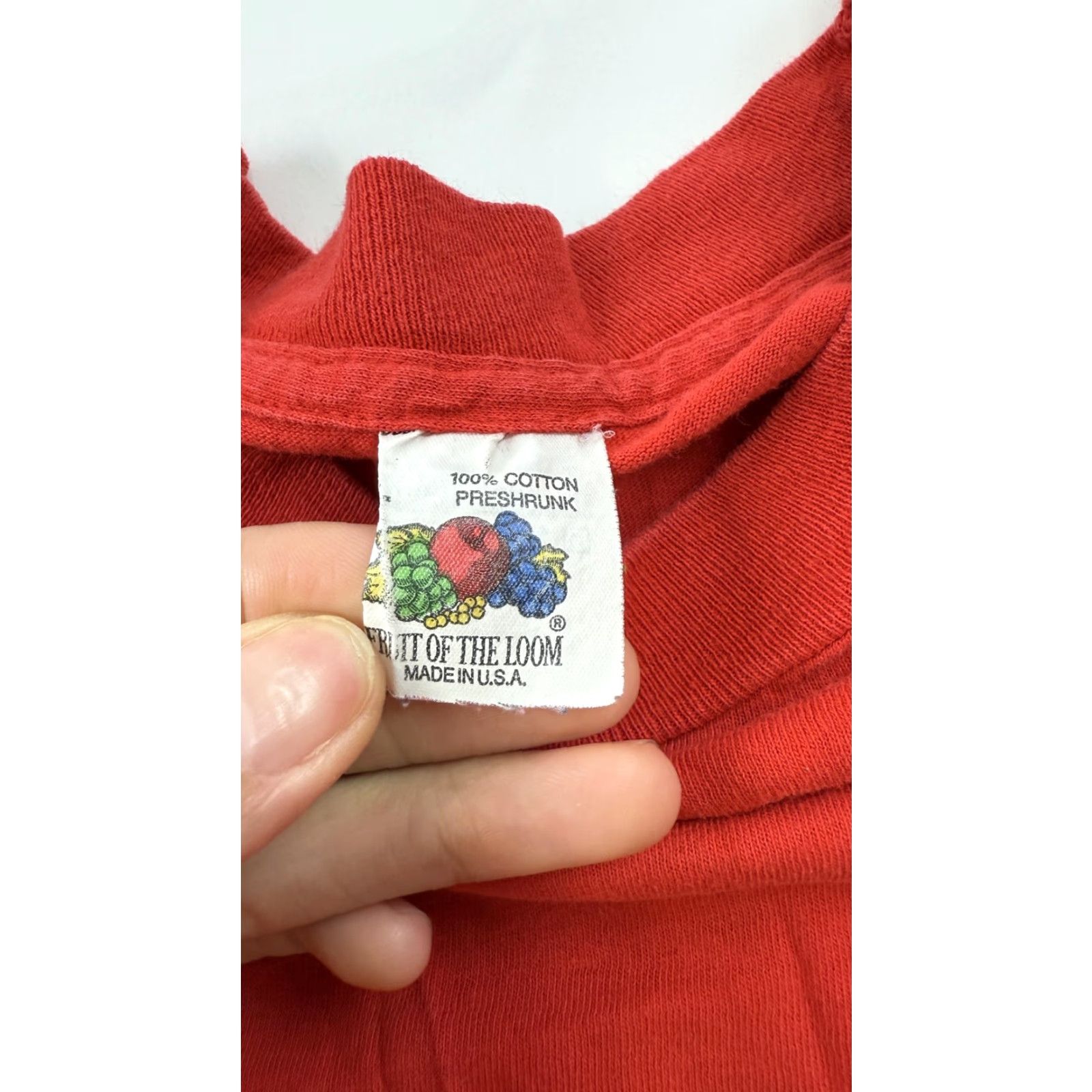 Fruit Of The Loom VINTAGE Fruit of the Loom Shirt Mens XL Pocket Made USA 90s Tee Red Crew Neck Short Sleeve Cotton Size US XL / EU 56 / 4 - 5 Thumbnail