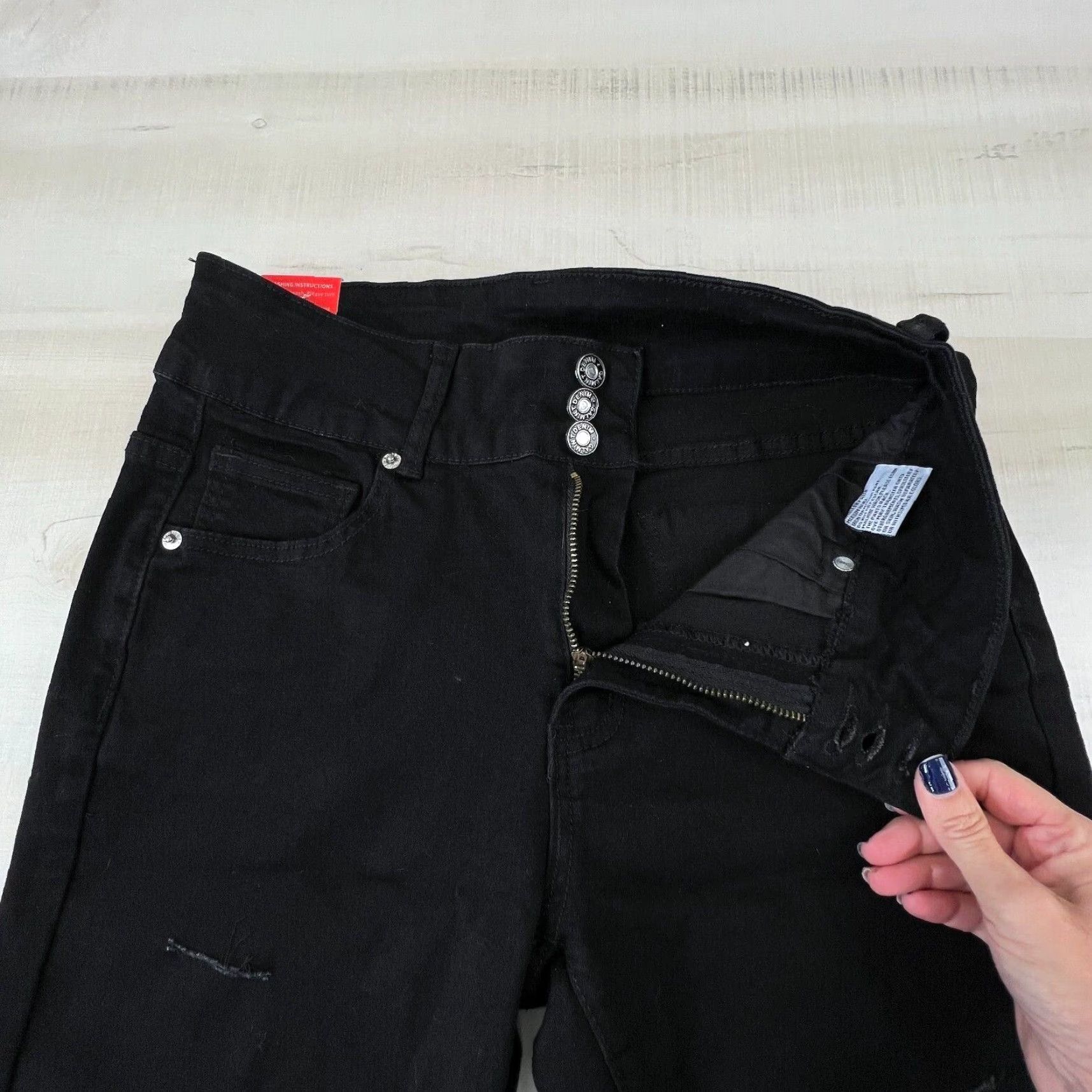 Vintage Galmint Women's Black Skinny Jeans Size 8 Mid Rise Stretch Denim Casual Size 30" / US 8 / IT 44 - 4 Thumbnail