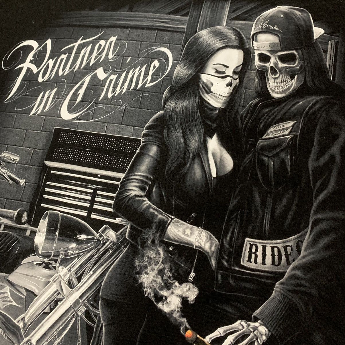 Other “Partner In Crime” Punk Skull Biker T-Shirt Size US XXL / EU 58 / 5 - 4 Thumbnail