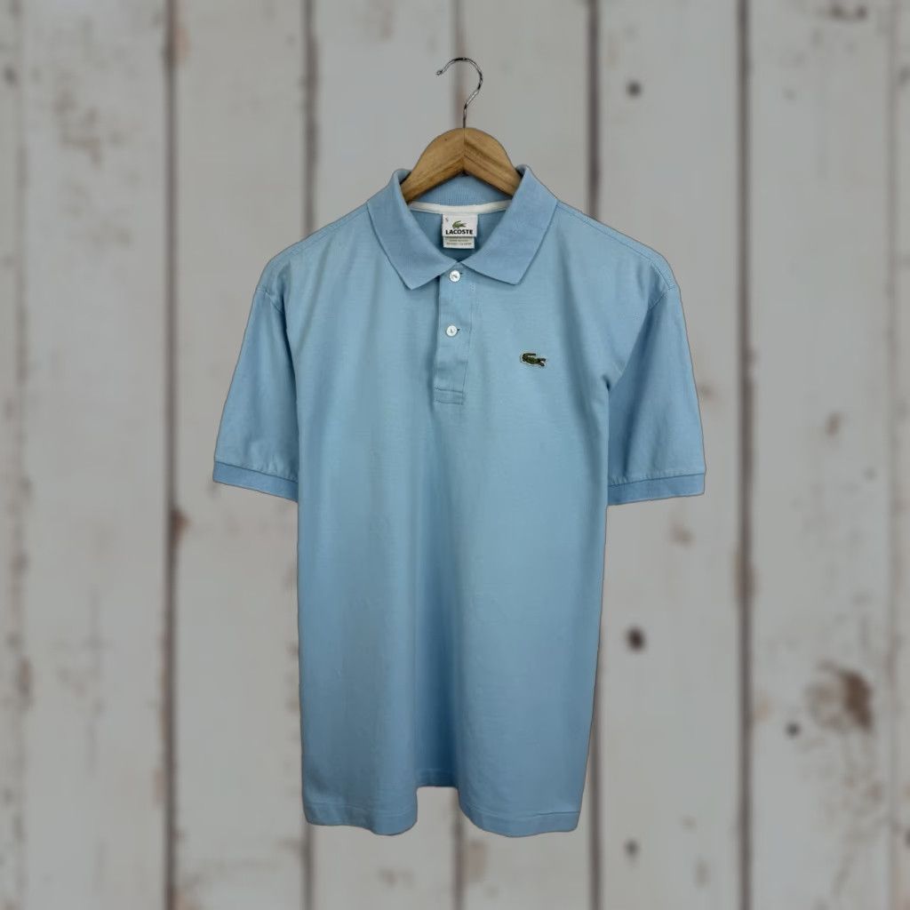 Lacoste VINTAGE Lacoste Polo T-Shirt Men 90s Regular Size L Blue 90s Polo Single Stitch Retro Rare Jeans? Size US L / EU 52-54 / 3 - 1 Thumbnail