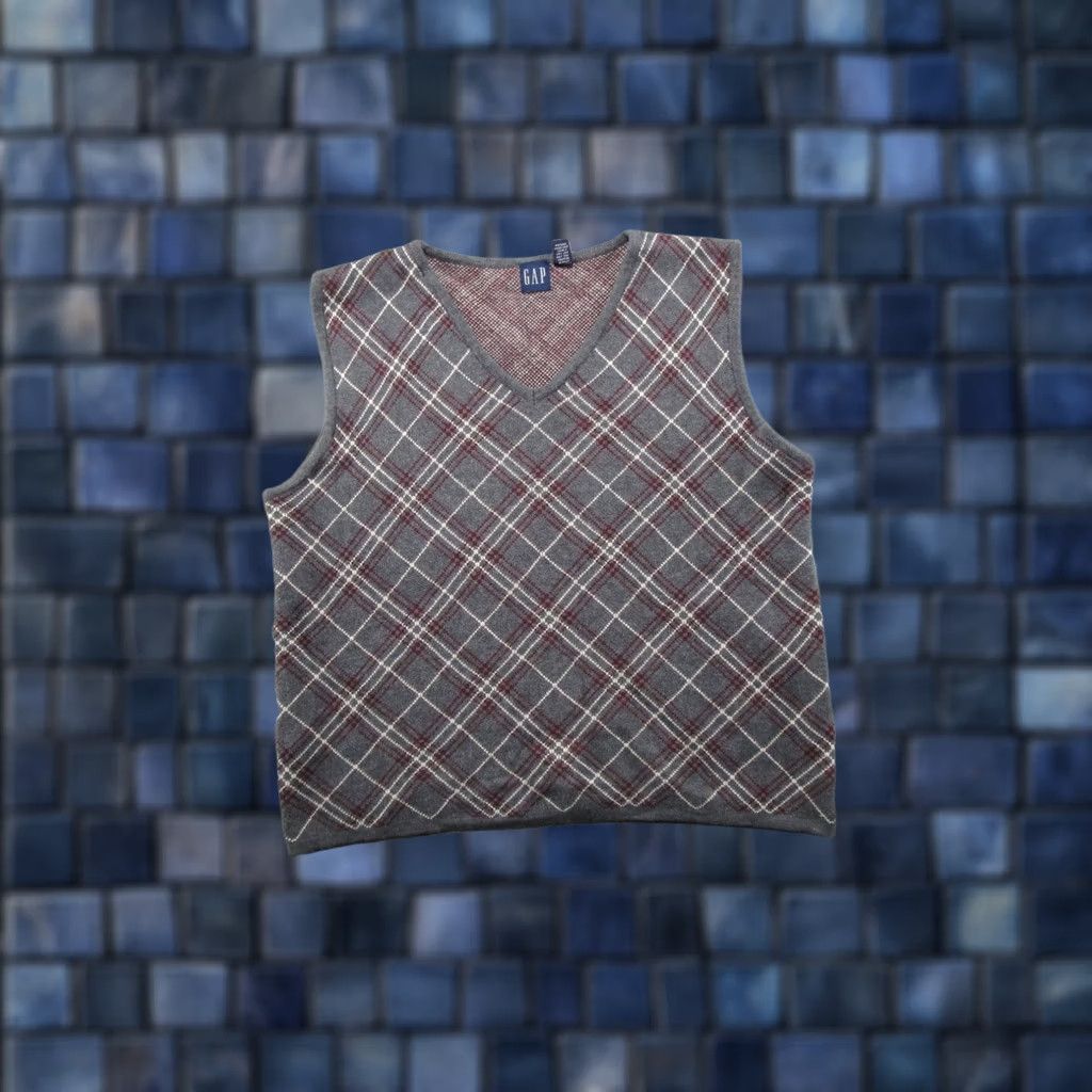 Gap VINTAGE Gap Women's Vest Cotton Plaid Sleeveless V Neck Size S Size S / US 4 / IT 40 - 1 Thumbnail