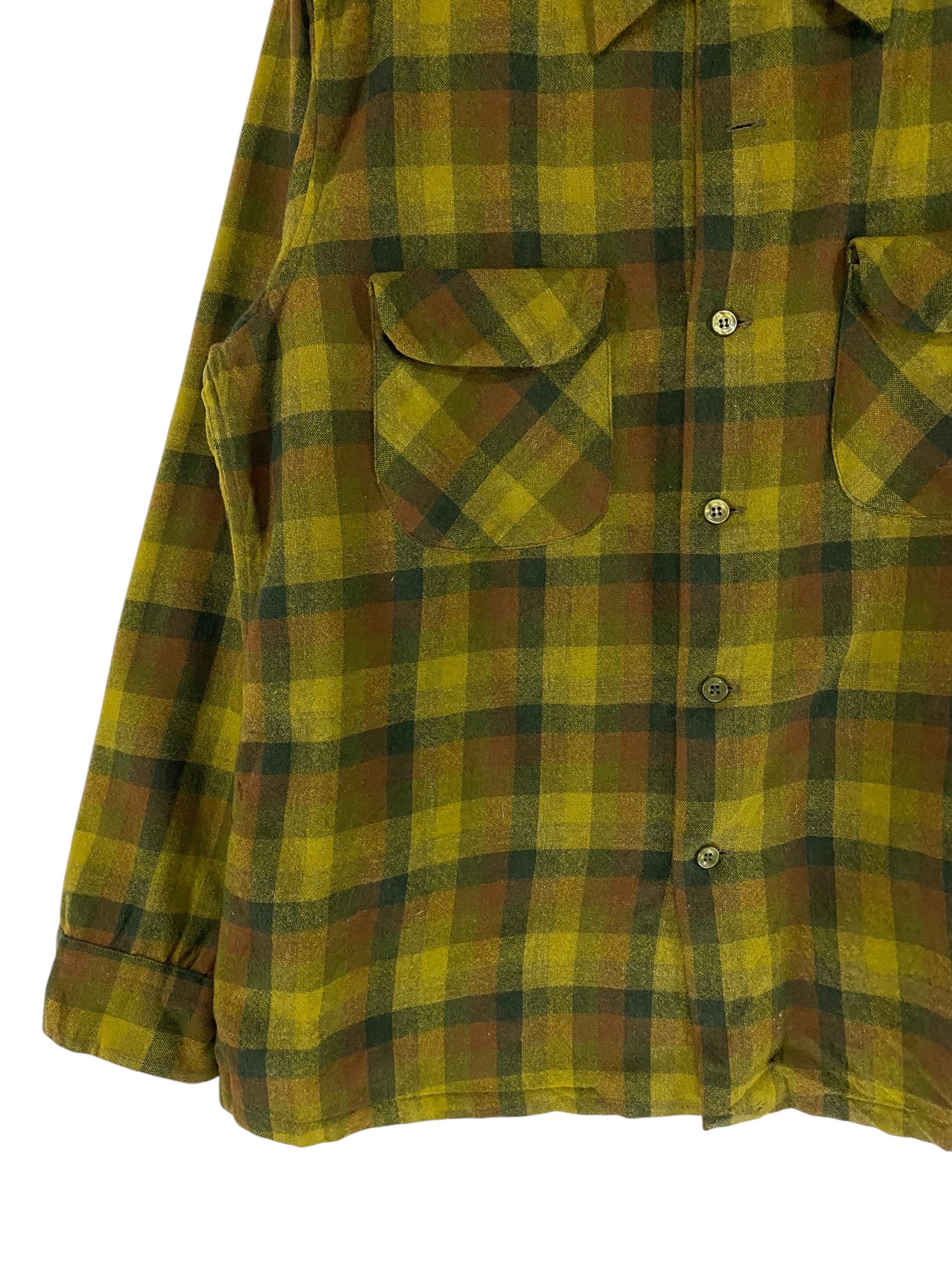 Pendleton 60s Pendleton shadow plaid double flap pocket wool shirt Size US L / EU 52-54 / 3 - 4 Thumbnail