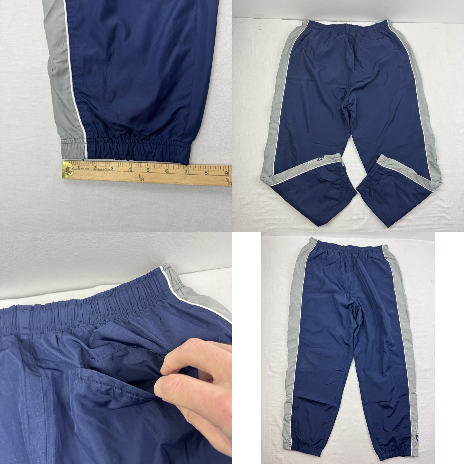 Reebok VINTAGE Reebok Track Pants Mens XL Blue Track Pants 90s Y2K Hipster Sports Baggy Athletic Size US 36 / EU 52 - 9 Thumbnail