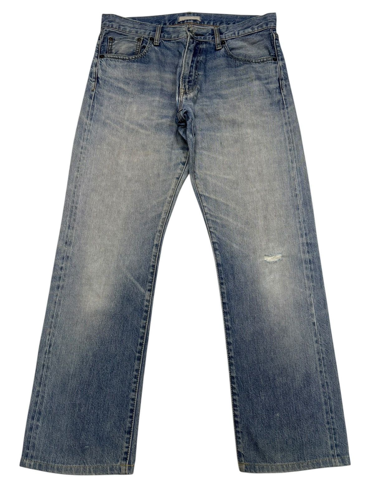 Undercover × Uniqlo Uniqlo Selvedge Japan Blue Wash Distressed Denim Jeans Size US 34 / EU 50 - 7 Thumbnail