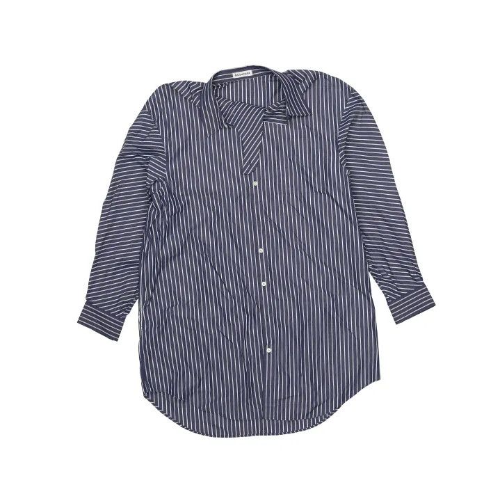 Balenciaga Balenciaga Striped Button-Up Shirt in Blue Size US S / EU 44-46 / 1 - 1 Thumbnail