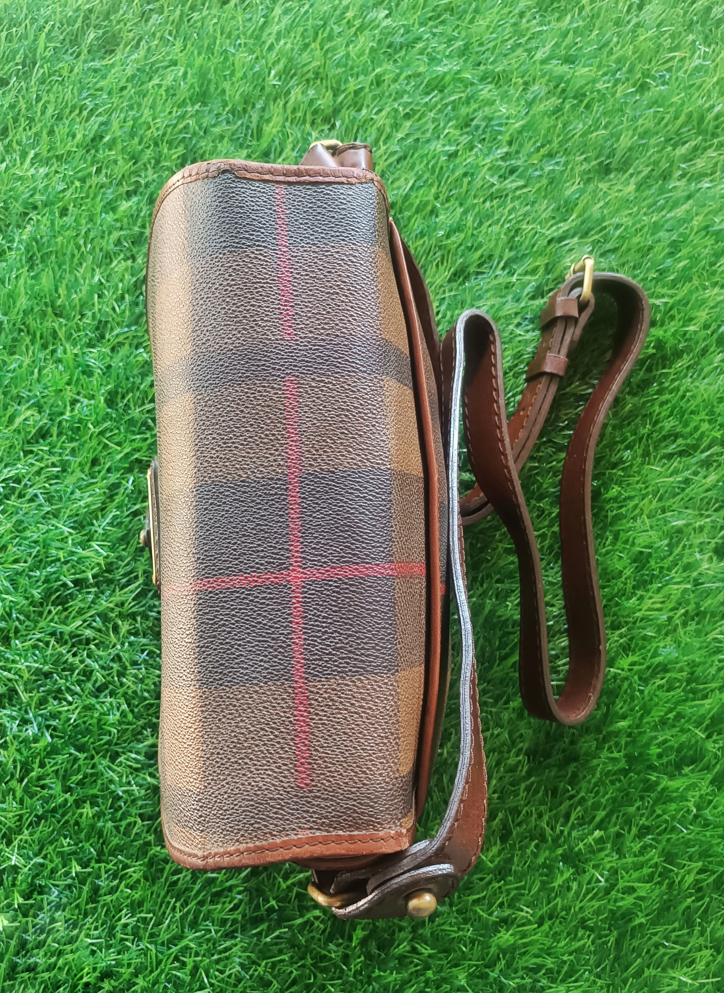 Leather × Vintage GIAMAX VINTAGE CHECK MONOGRAM LEATHER SLING BAG Size ONE SIZE - 8 Thumbnail