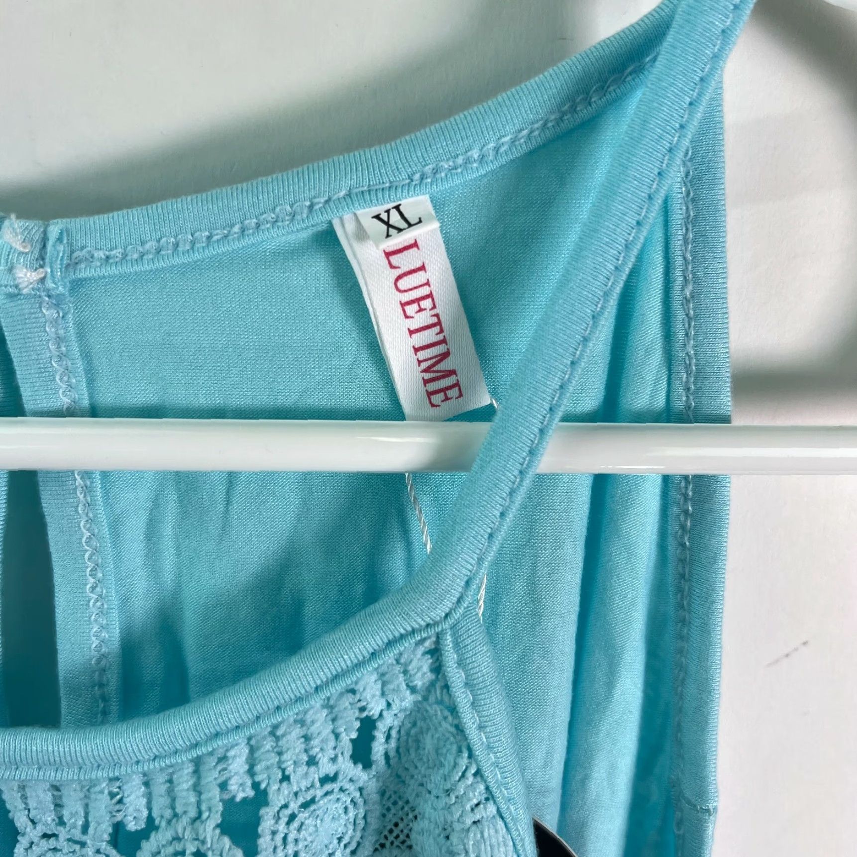 Vintage Bluetime Spaghetti Strap Lace Flowy Summer Halter Blue Tank Tops Size XL Womens Size XL / US 12-14 / IT 48-50 - 5 Thumbnail