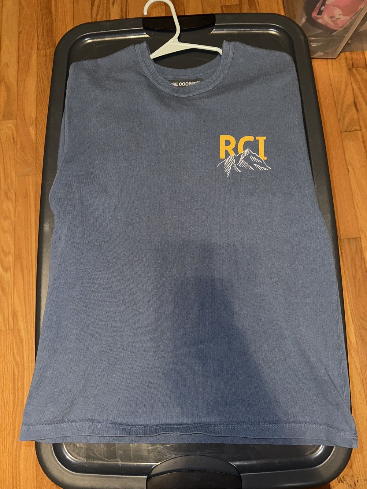 image of Reese Cooper Mountain Logo Tee Slate in Blue, Men's (Size Medium)