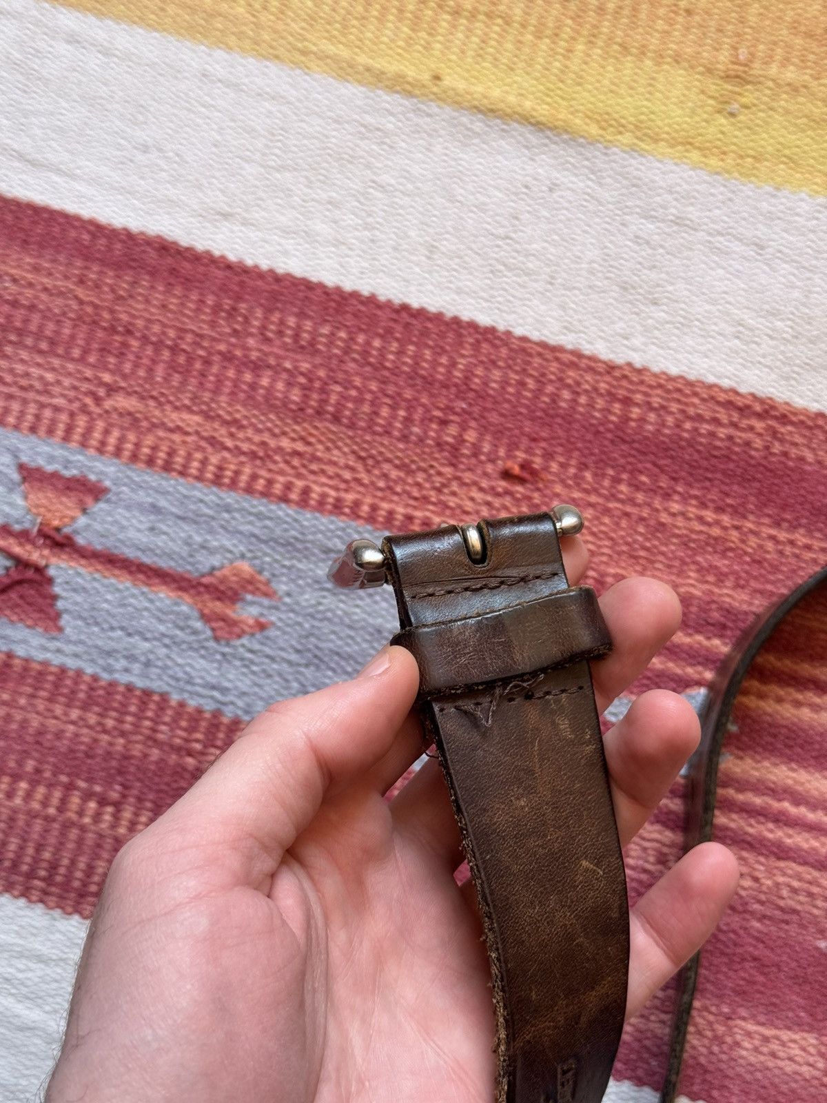 Levi's Vintage 90’s Levi’s Genuine Leather Brown Cowboy Belt Size ONE SIZE - 10 Thumbnail
