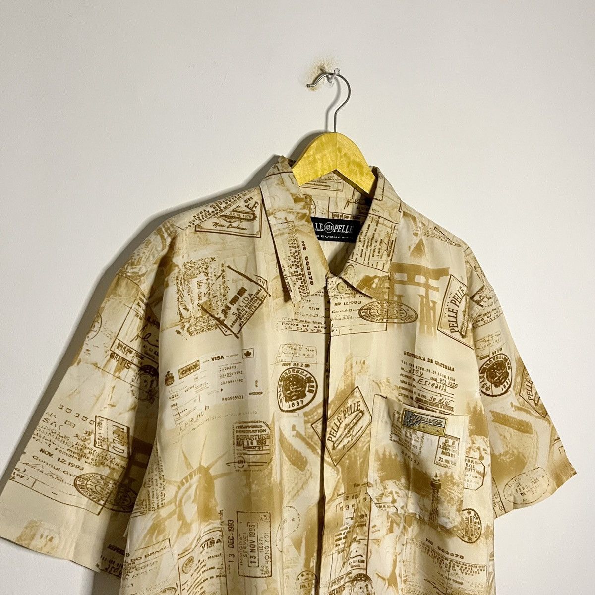 Pelle Pelle Pelle Pelle Newspaper Print Button Up Shirt Vintage 90s Size US XL / EU 56 / 4 - 3 Thumbnail