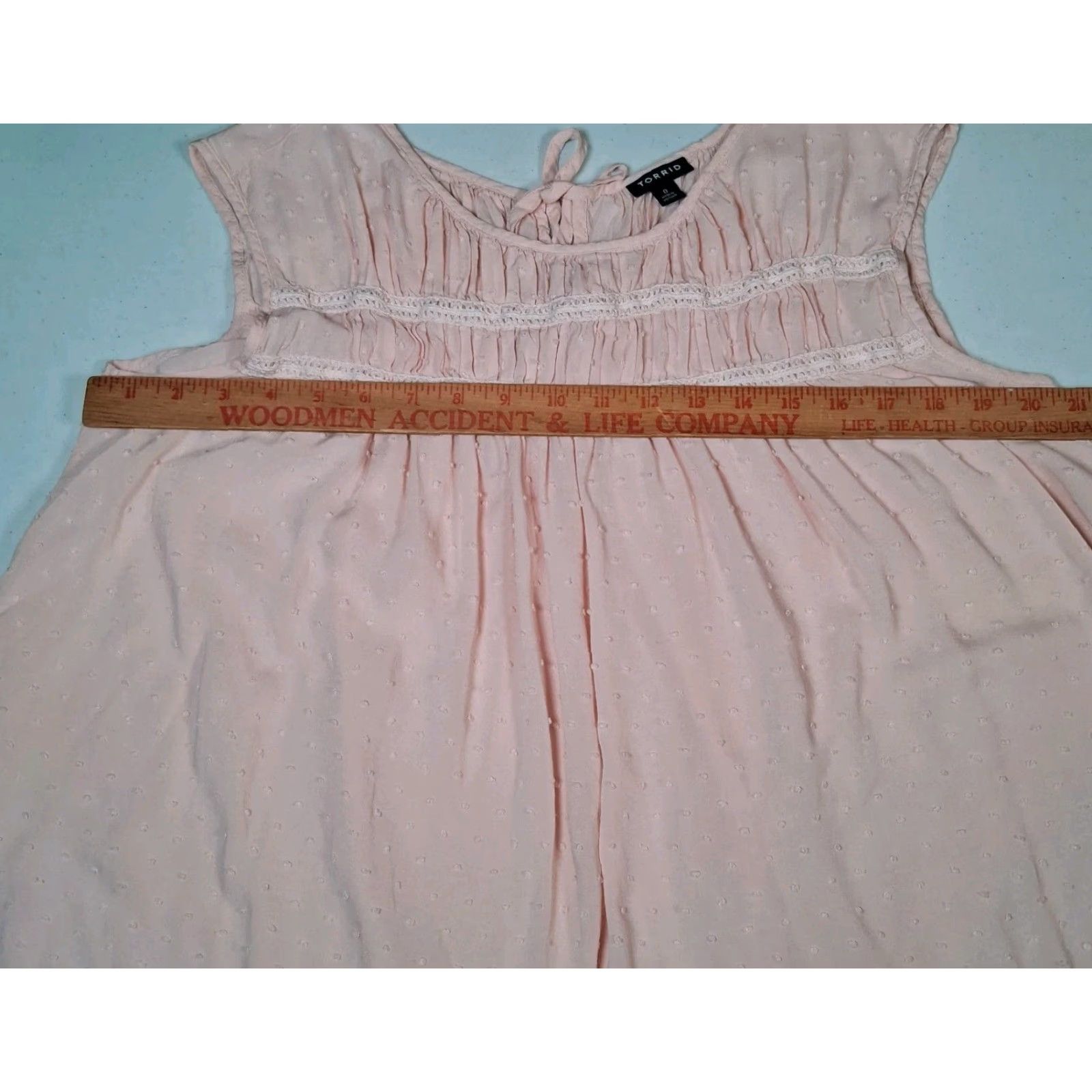 Torrid Torrid Blouse Size 0 US 12 Sleeveless Pink Swiss Dot Peasant Crochet Feminine Size XS / US 0-2 / IT 36-38 - 3 Thumbnail