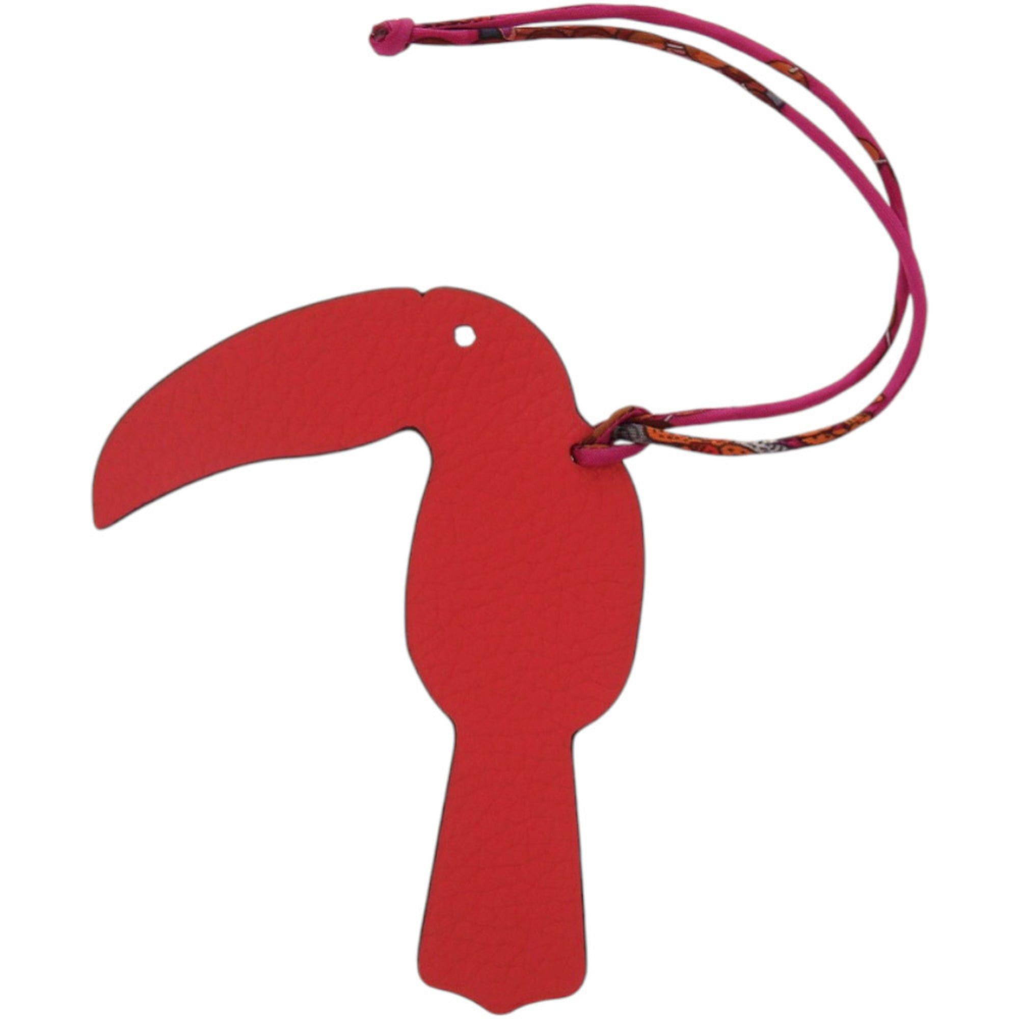 Hermes Unused Hermes Petit H Toucan Leather Keychain, Rouge Red, 0434HERMES Size ONE SIZE - 1 Thumbnail