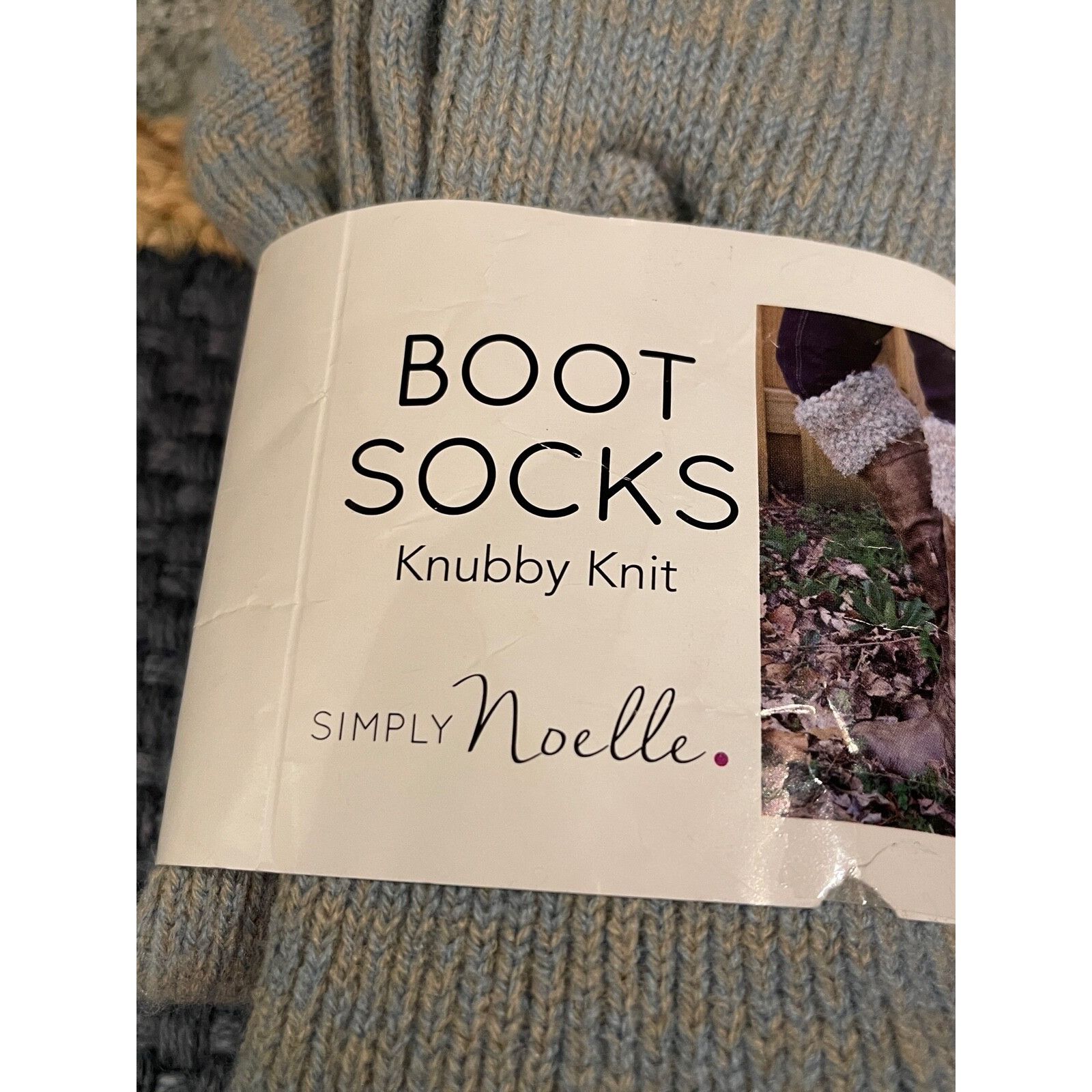 Other Simply Noelle Knubby Knit Boot Socks New with Tags Blue Gray Size ONE SIZE - 3 Thumbnail