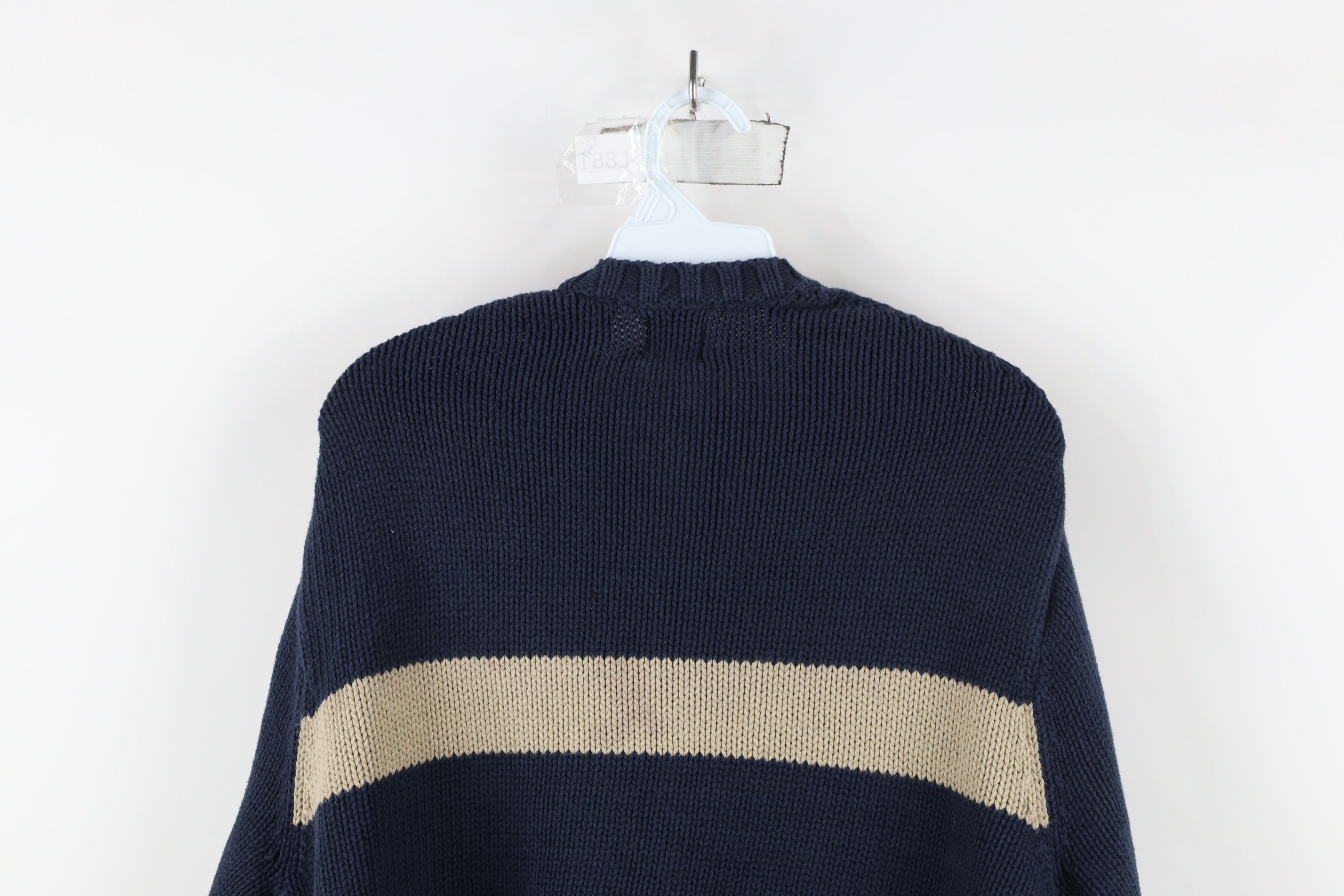 Gap × Vintage Vintage Y2K 2001 Gap Block Heavy Cotton Knit Sweater Blue Size US L / EU 52-54 / 3 - 7 Thumbnail