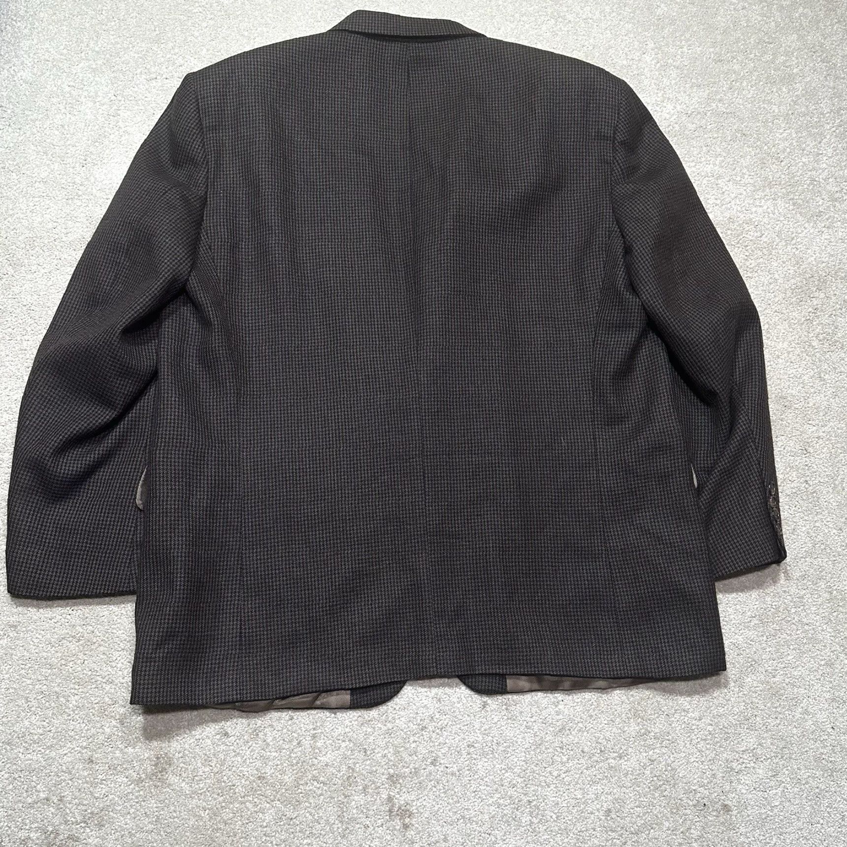 Oscar De La Renta Oscar de la Renta Blazer Mens 48R Brown Houndstooth 100% Wool Sport Coat Size 48R - 2 Thumbnail