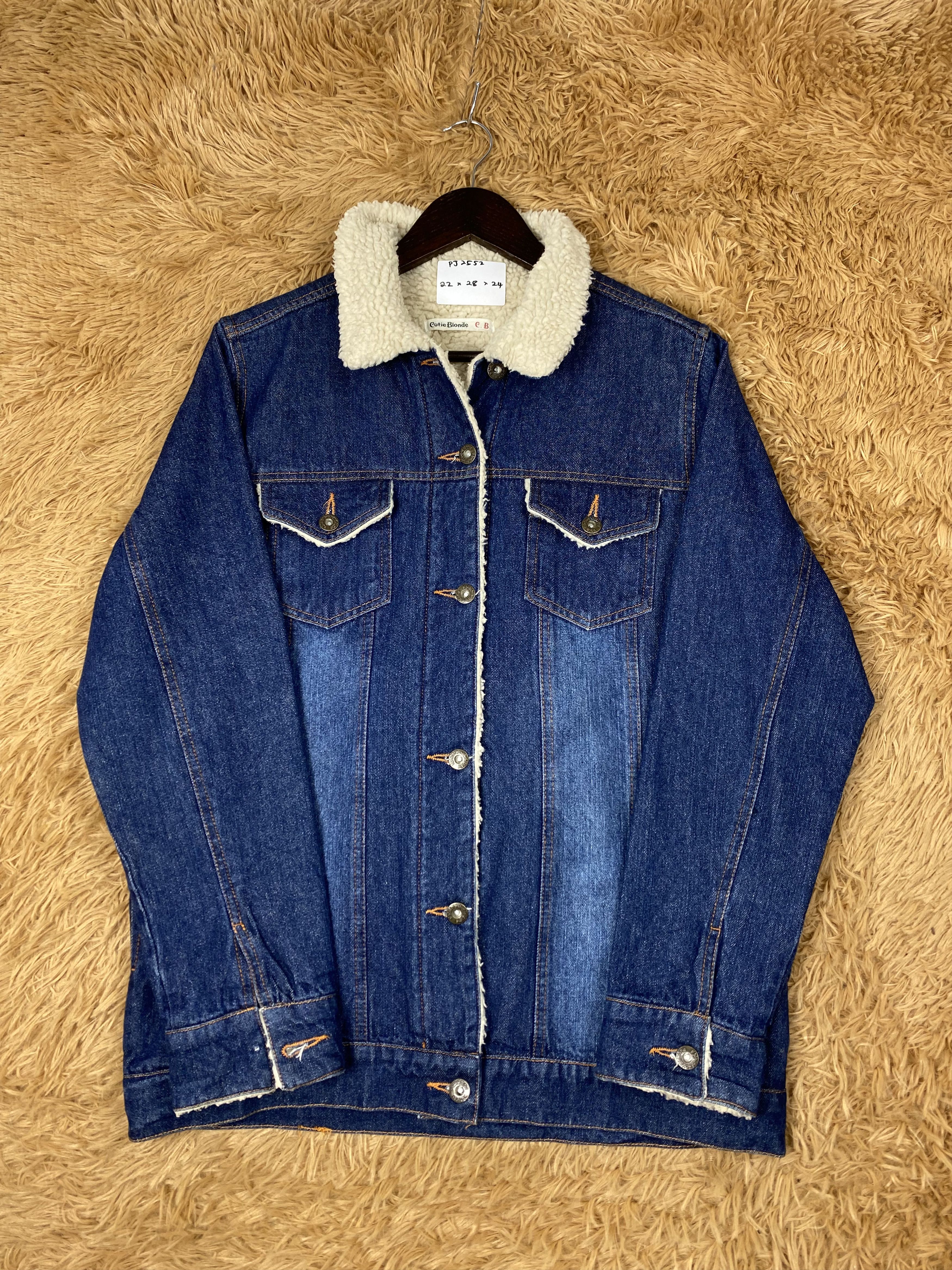 Japanese Brand Vintage Cutie Blonde Fleece Lining Denim Jacket PJ2552 Size US L / EU 52-54 / 3 - 3 Thumbnail