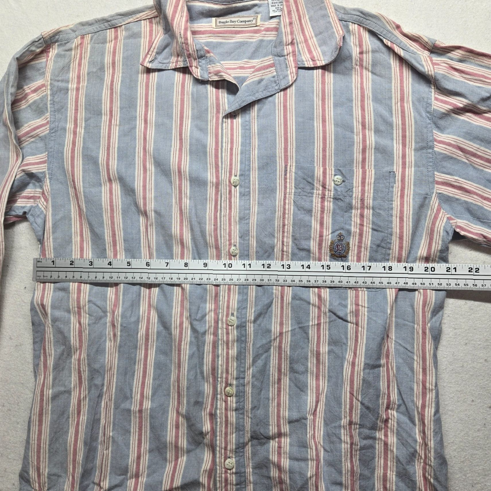 Bugle Boy Bugle Boy Shirt Long Sleeve Button-Down Men L Multicolor Striped Casual Business Travel All Seasons Pockets Button-Up Size US L / EU 52-54 / 3 - 4 Thumbnail