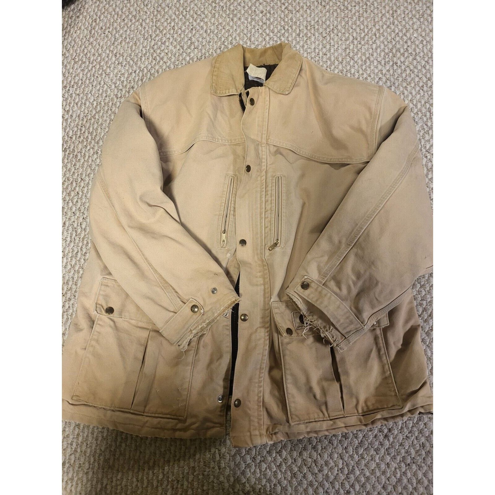 Carhartt Vintage 70s 80s Carhartt Detroit Sandstone Canvas Duck Size US XL / EU 56 / 4 - 1 Thumbnail