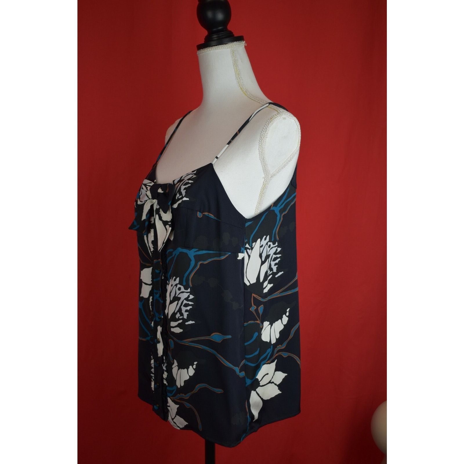 RED Valentino VALENTINO FLORALS MULTICOLOR SILK BOW BUTTON DRESS BLOUSE 44 Size M / US 6-8 / IT 42-44 - 7 Thumbnail