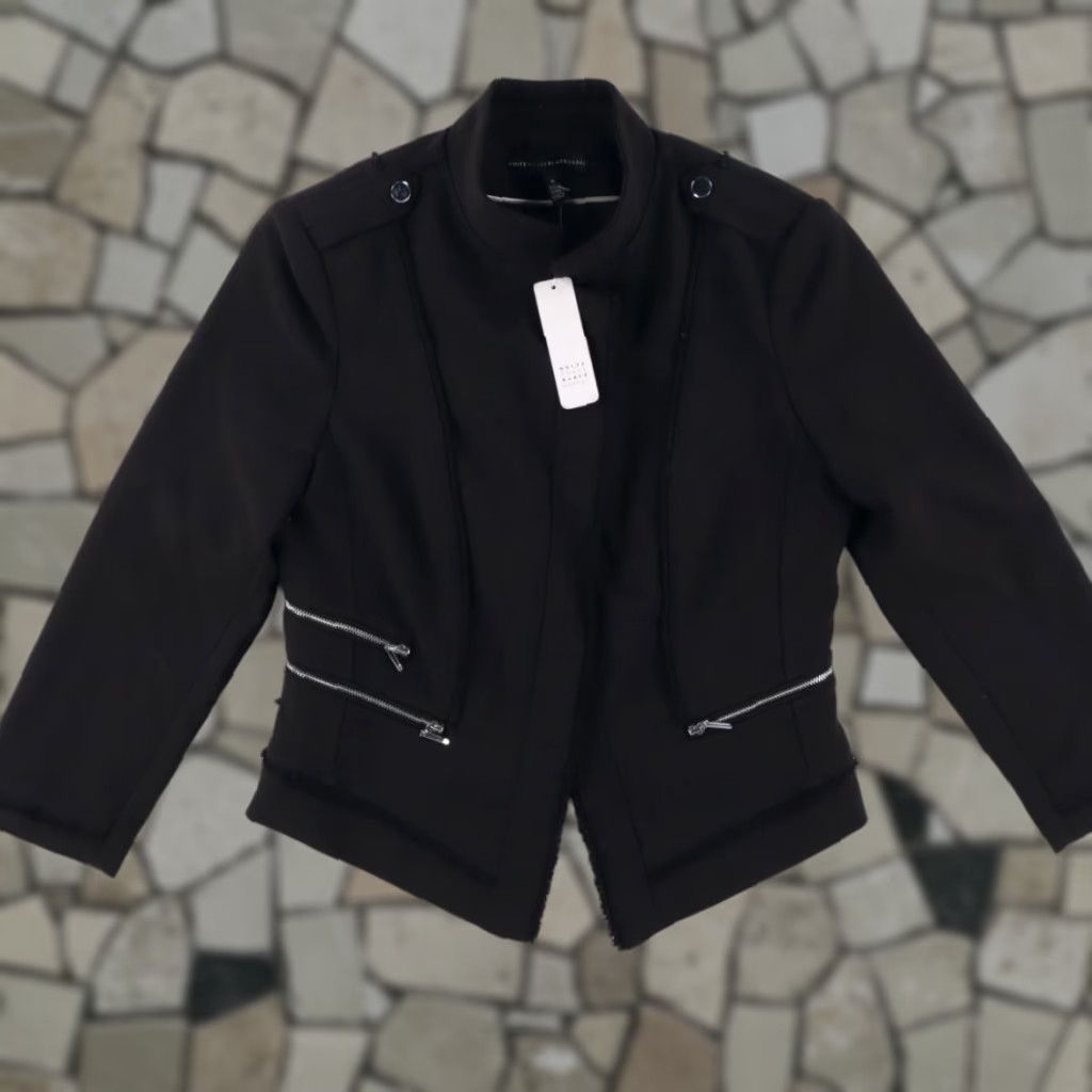 White House Black Market White House Black Market Asym. Biker Moto Jacket Black Womens 6 Shirt Jacket Long Sleeve Ladies 6 Black Size M / US 6-8 / IT 42-44 - 1 Thumbnail