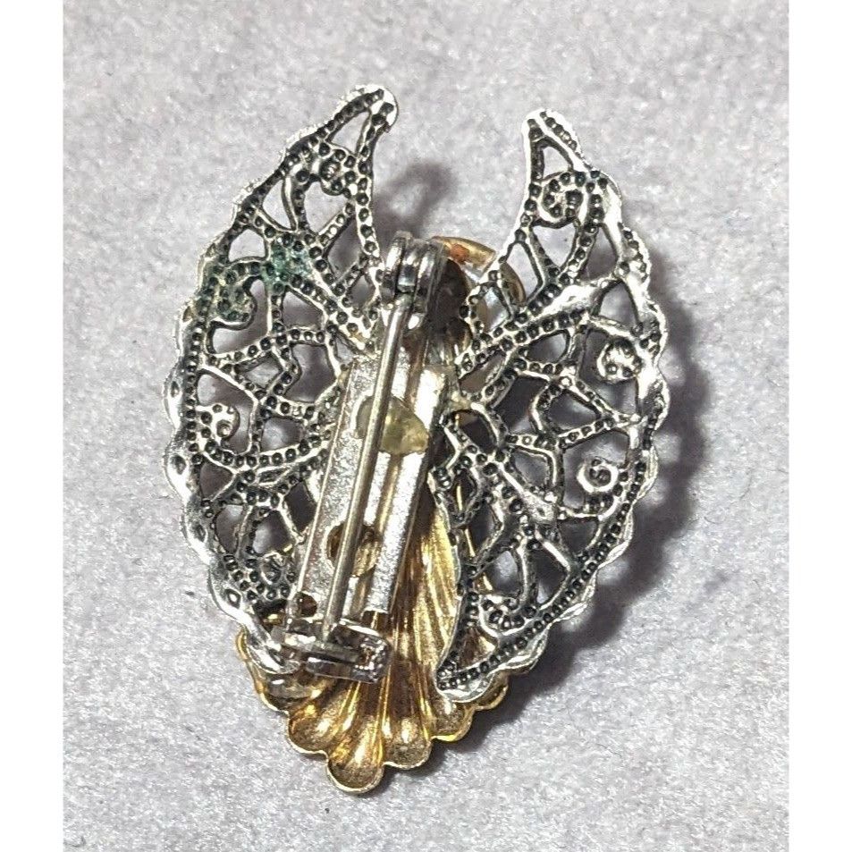 Other Vintage Metallic Layered Guardian Angel Brooch Size ONE SIZE - 5 Thumbnail