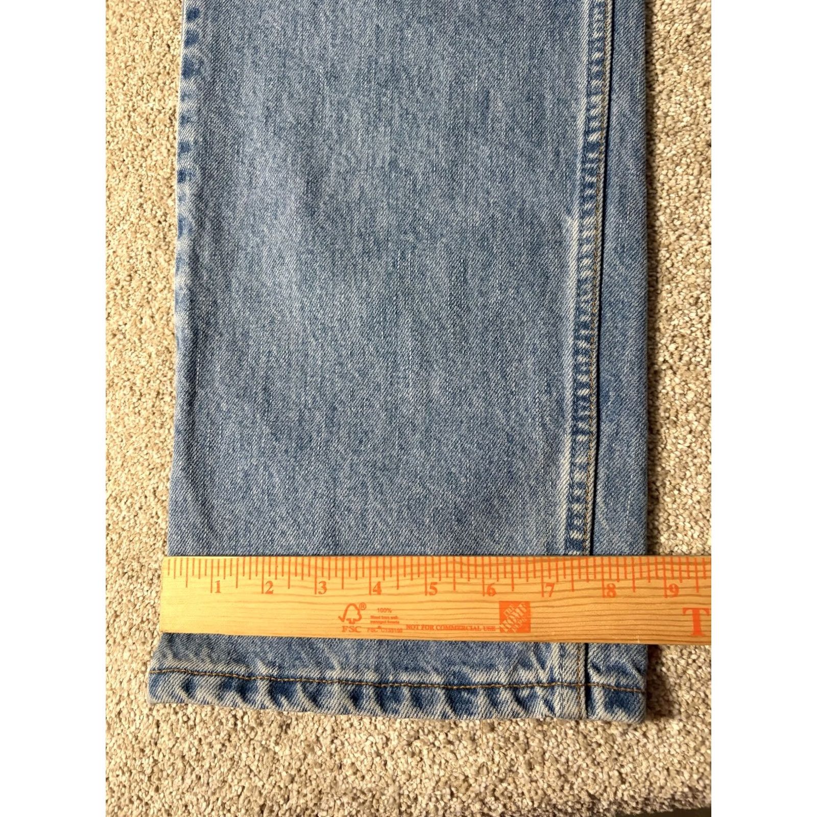 Levi's Levi's 505 Jeans Mens 36x30 Light Wash Blue Regular Straight Denim Distressed Pockets Vintage No Size US 36 / EU 52 - 3 Thumbnail