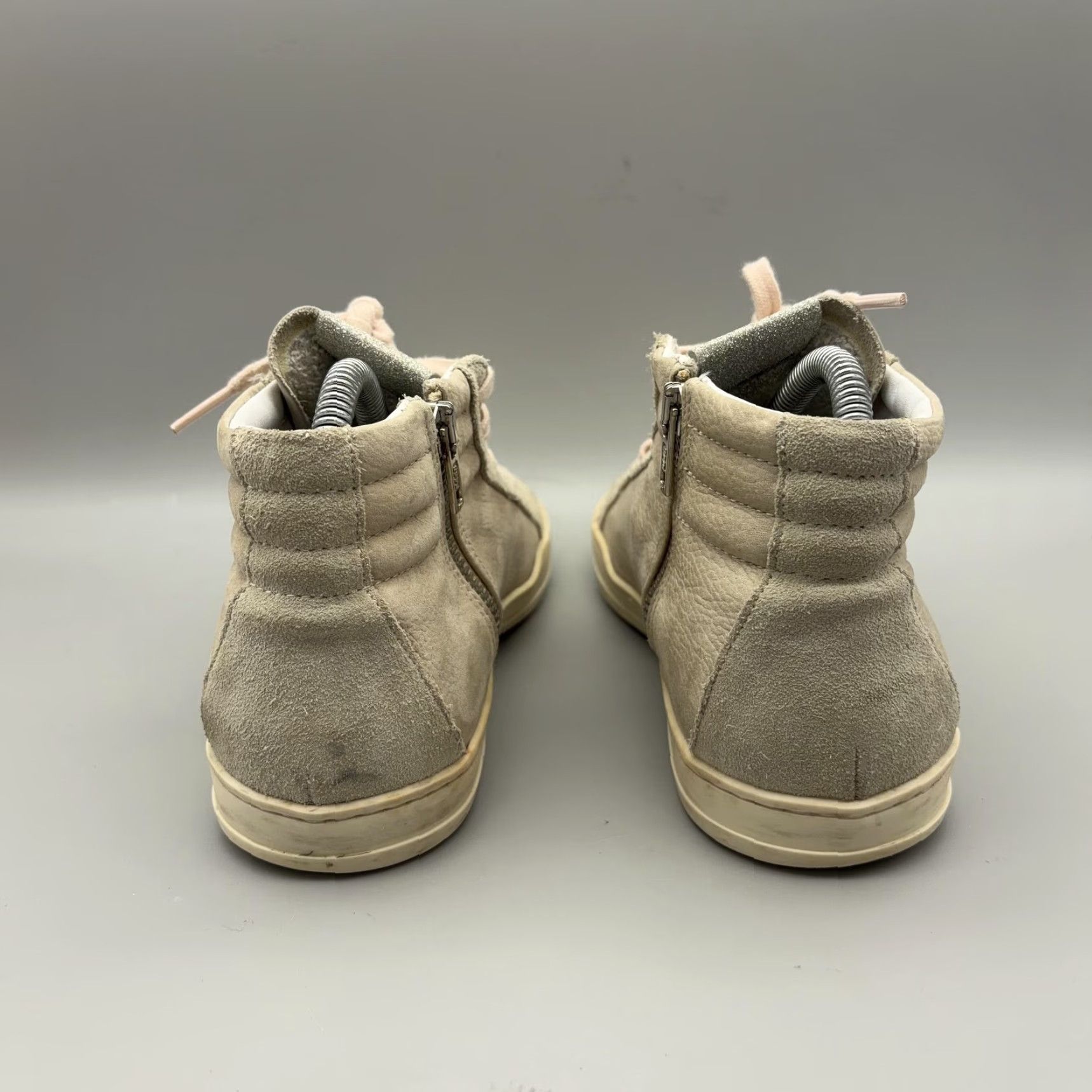 P448 P448 Shoes Womens Beige Suede Mid Top Zipper Sneakers Lined Casual Walking Size 38 EU 38 US 7.5 Shoes Mens Womens Girls Boys Size S / US 4 / IT 40 - 5 Thumbnail