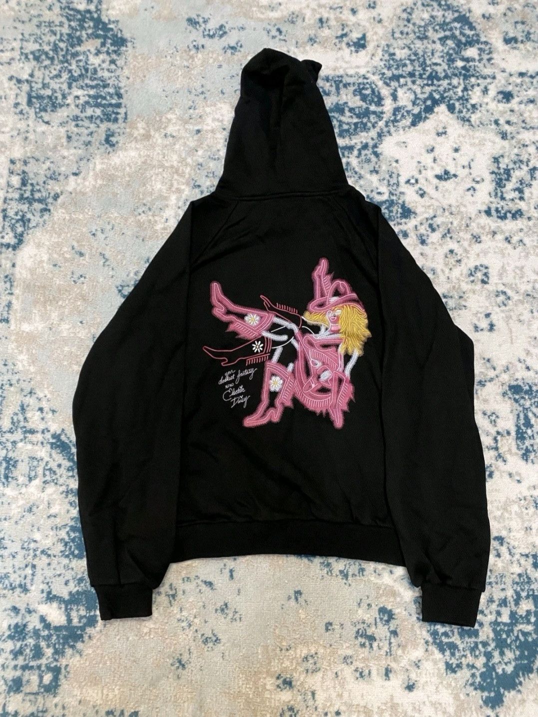 Keiser Clark KEISER CLARK Black Electric Daisy Hooded Sweatshirt MSRP$325 Size US L / EU 52-54 / 3 - 5 Thumbnail