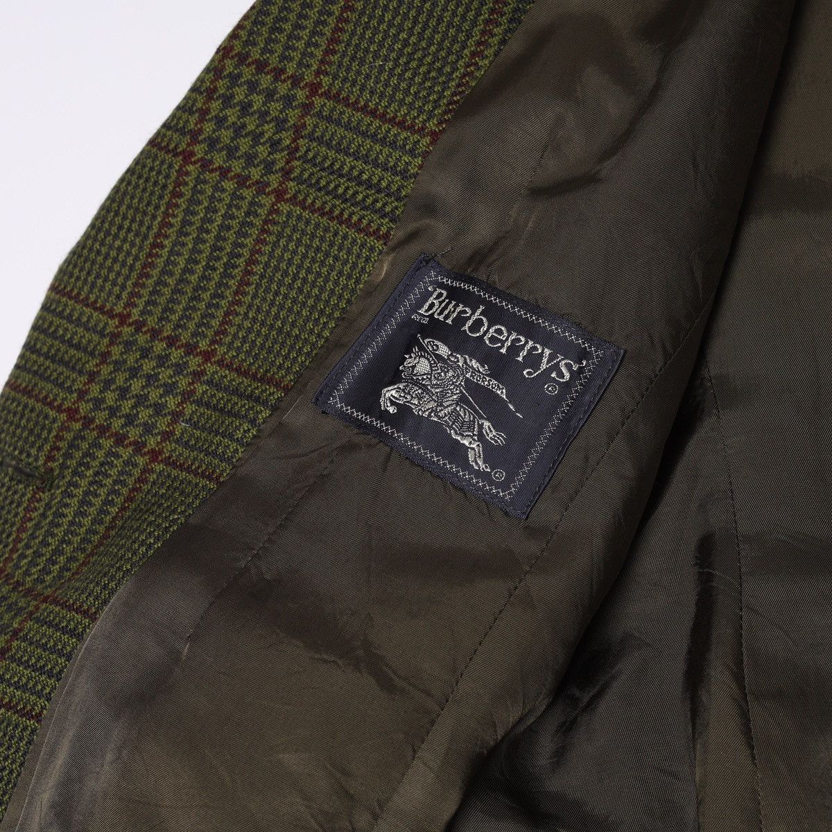 Burberry Burberrys Vintage Wool Green Tweed Blazer Jacket Plaid Size M / US 6-8 / IT 42-44 - 7 Thumbnail