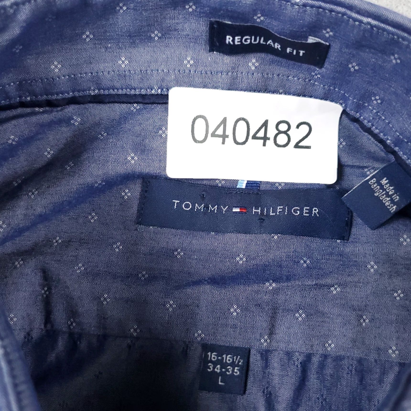 Tommy Hilfiger Tommy Hilfiger Shirt Mens Large Blue Geometric Button-Up Long Sleeve Cotton Shirt Mens Size US L / EU 52-54 / 3 - 6 Thumbnail
