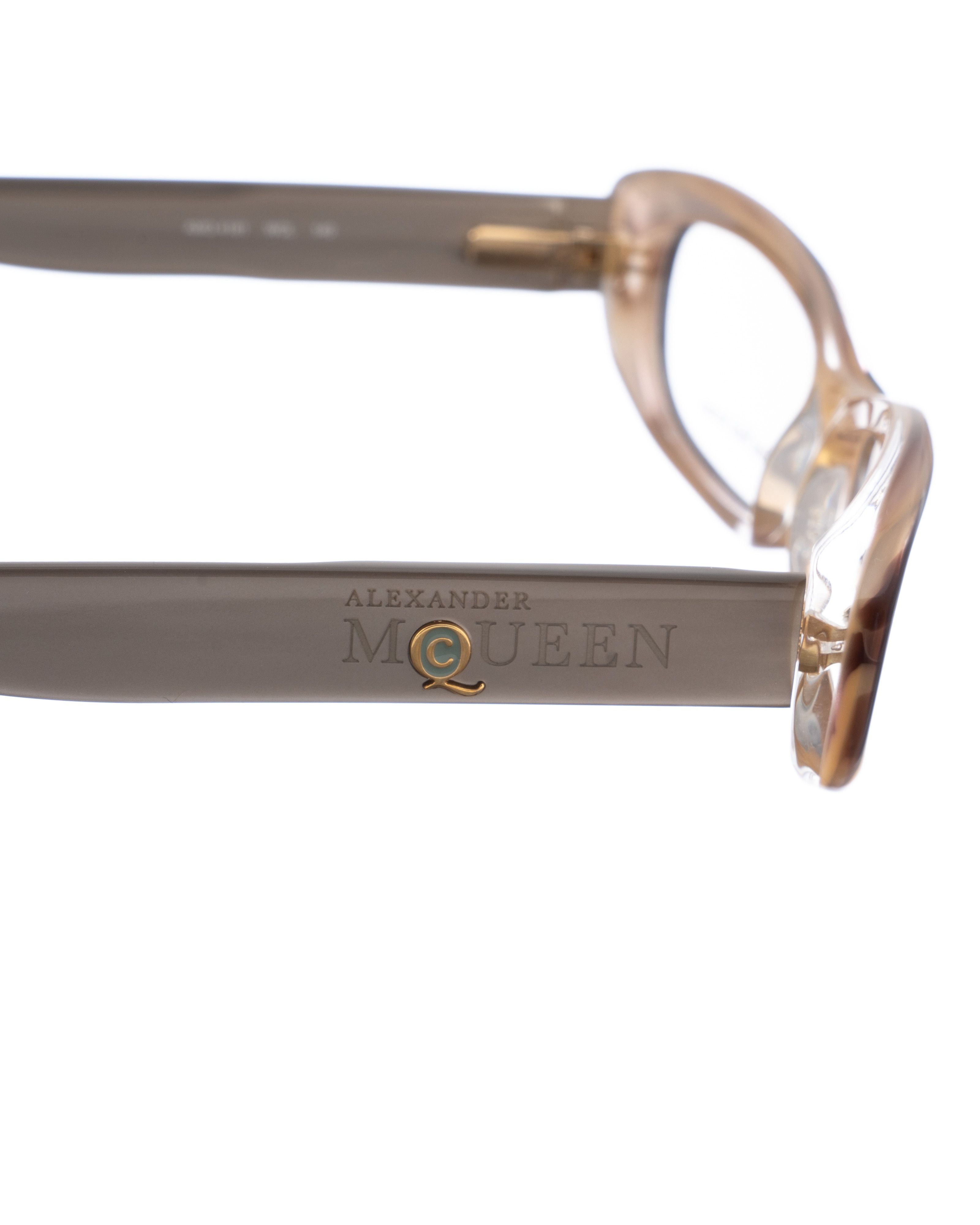 Alexander McQueen × Vintage Alexander McQueen 90s Double Brown Cat-Eye Glasses Size ONE SIZE - 3 Thumbnail