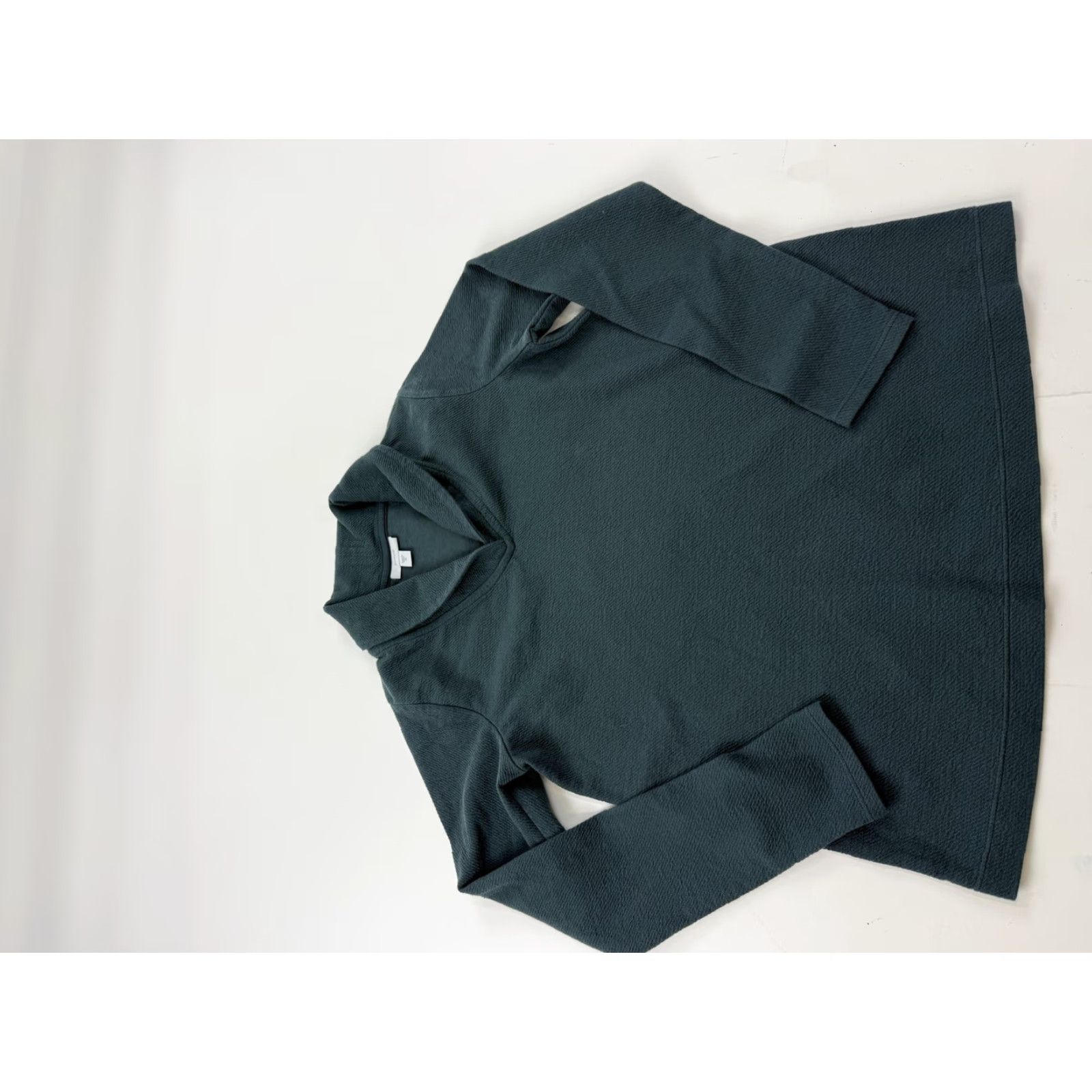 J. Jill J. Jill Blouse Tunic Womens XS Green V-Neck Long Sleeve Shawl Collar Pullover Relaxed Knit Top Size XS / US 0-2 / IT 36-38 - 2 Thumbnail