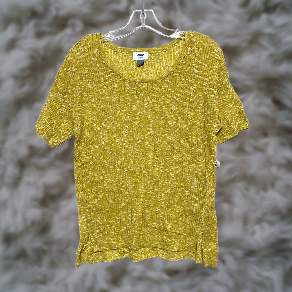 Old Navy VINTAGE Open Knit Sweater Shirt Women S Gold Yellow Goblincore Neutral Boho NWT Size S / US 4 / IT 40 - 1 Thumbnail
