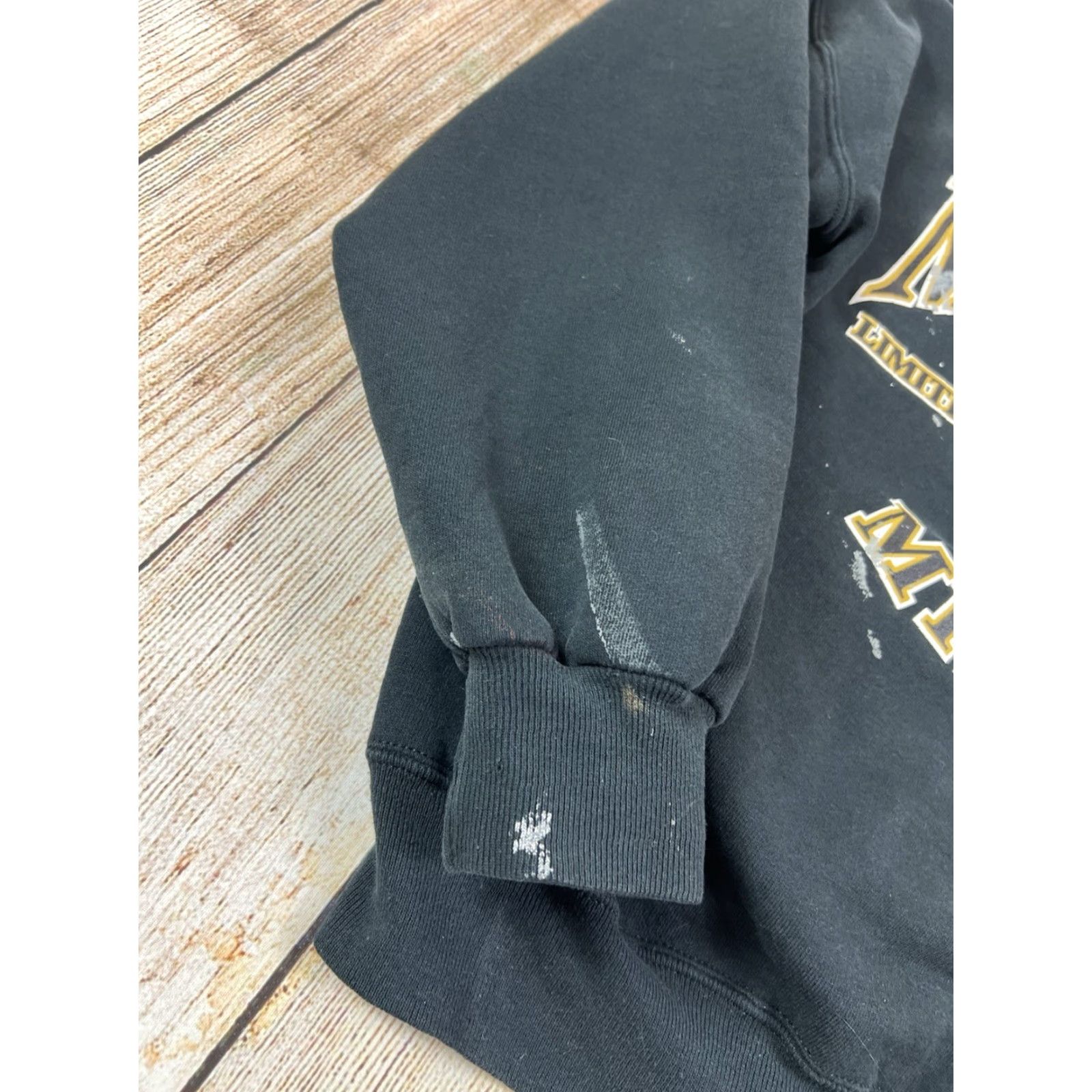 Jerzees VINTAGE Jerzees Sweatshirt Crewneck Black L Distressed Graphic Print Missouri Miners S&T Rolla 90s University Mens Size US L / EU 52-54 / 3 - 3 Thumbnail