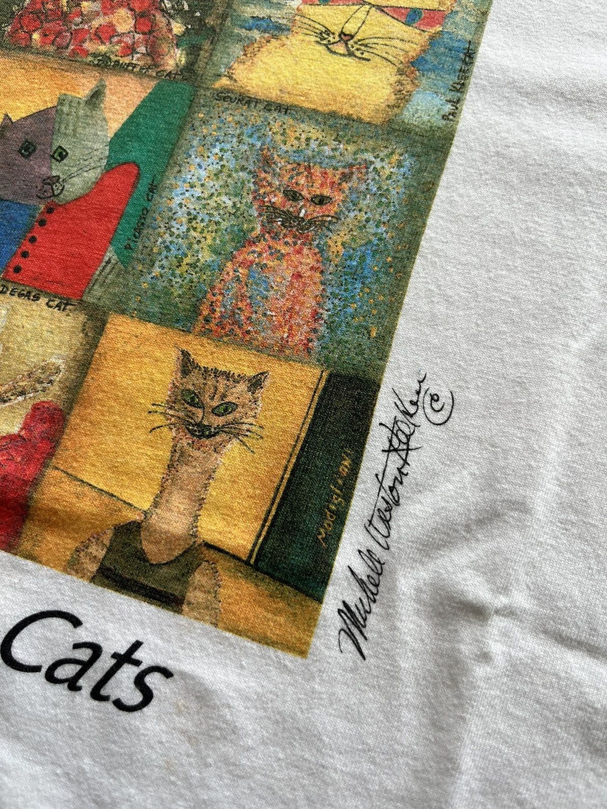 Vintage Vintage Famous Art Cats 90’s by Amedeo Modigliani Tshirt Size US L / EU 52-54 / 3 - 5 Thumbnail