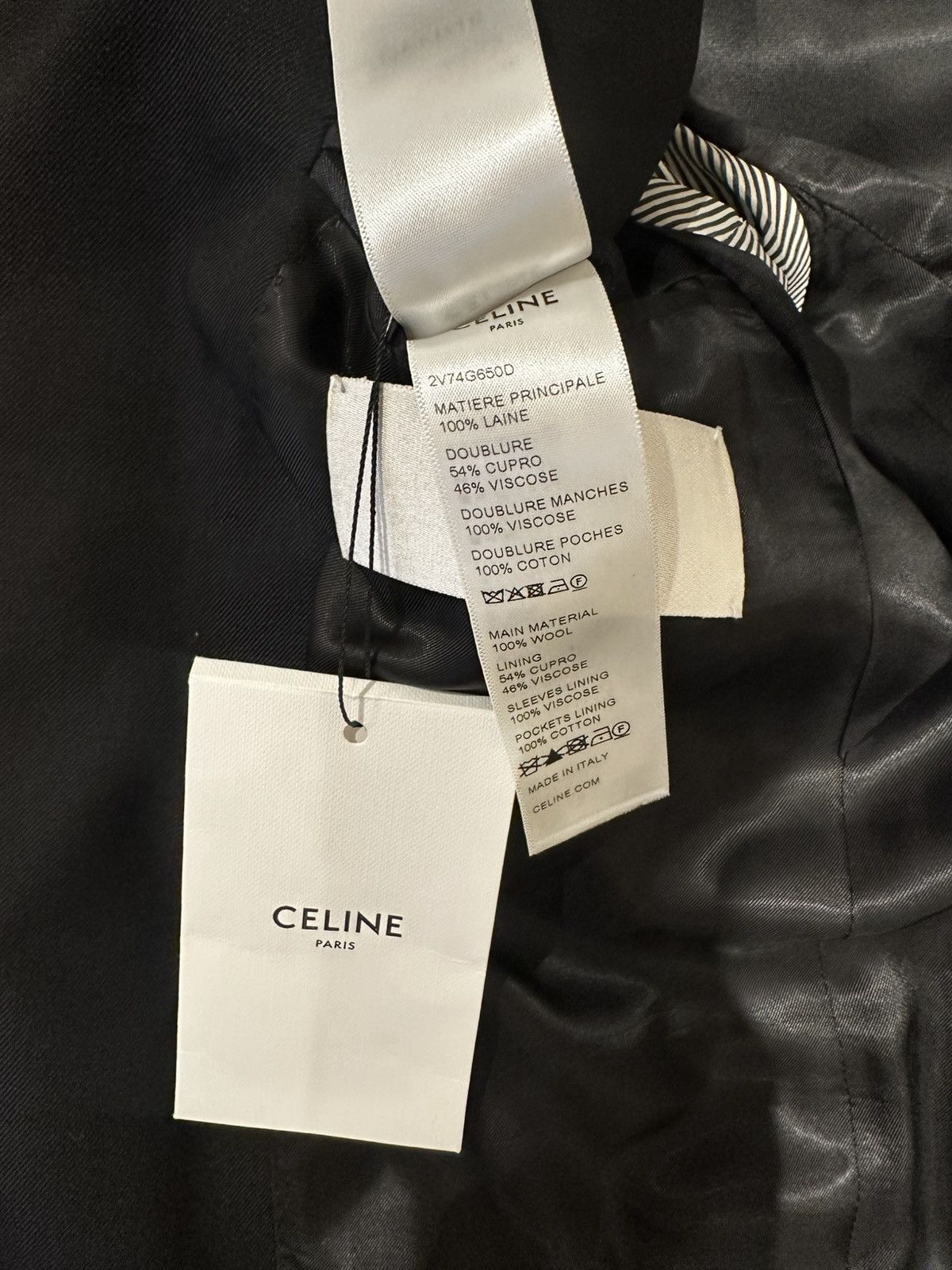 Celine 22SS Black Blazer Boxy Wool Gabardine Size 46R - 17 Thumbnail