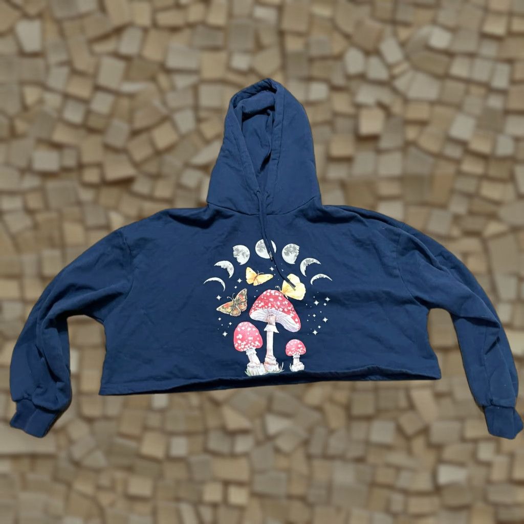 Vintage Mighty Fine Outfit Sweatshirt+Pants, Women's SM, Blue, Butterfly Mushroom Moons, Outfit/Set, Modern, Fall/Spring/Summer, Womens Size S / US 4 / IT 40 - 1 Thumbnail