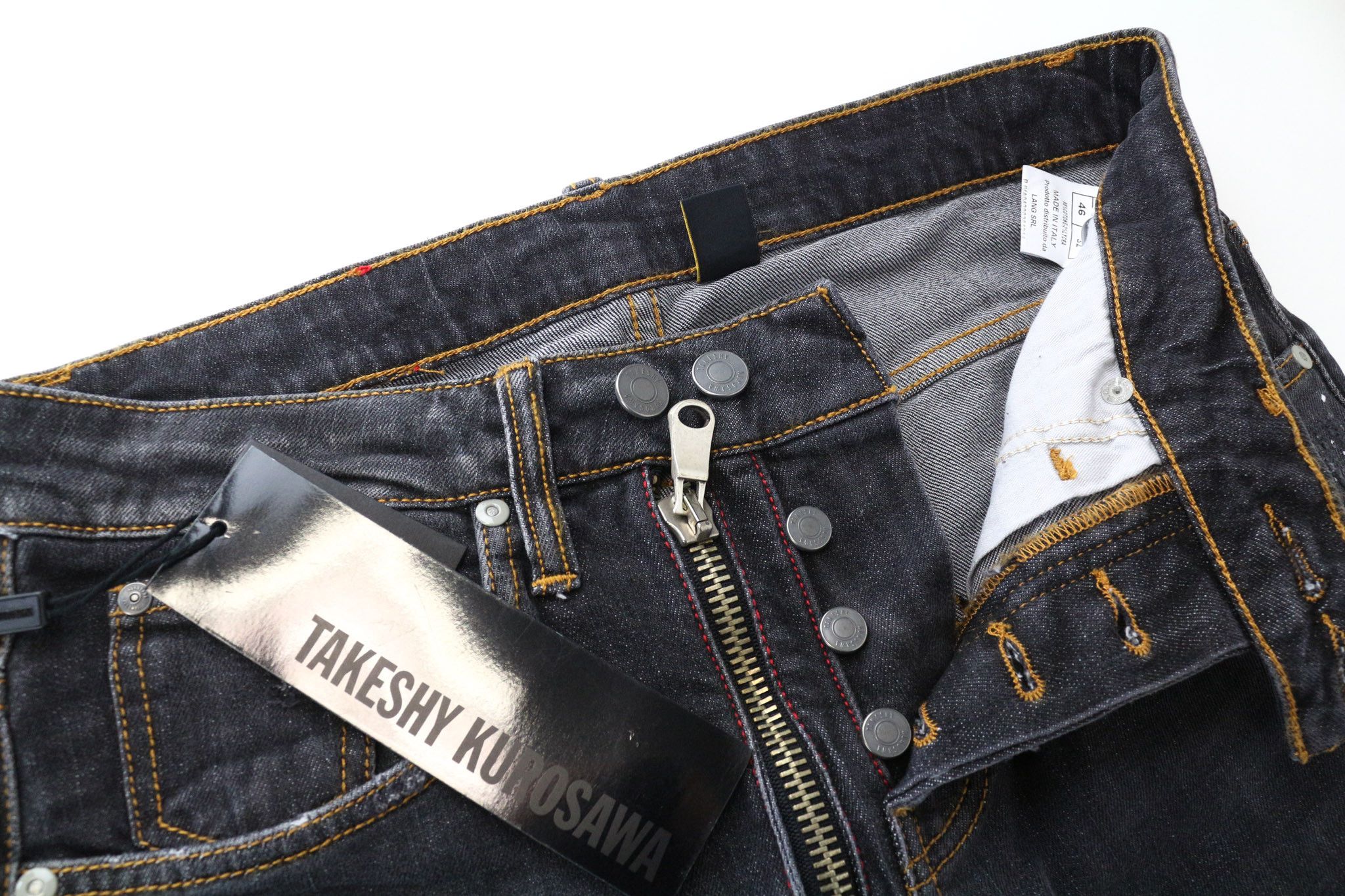 Takeshy Kurosawa W32 Dark Grey Cotton Stretch Slim Painted Jeans 75850 Size US 32 / EU 48 - 3 Thumbnail