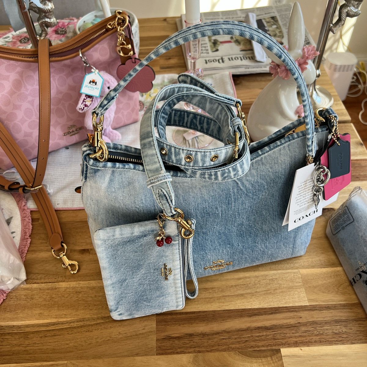 Coach Coach denim Laurel bundle with wristlet authentic Size ONE SIZE - 2 Thumbnail