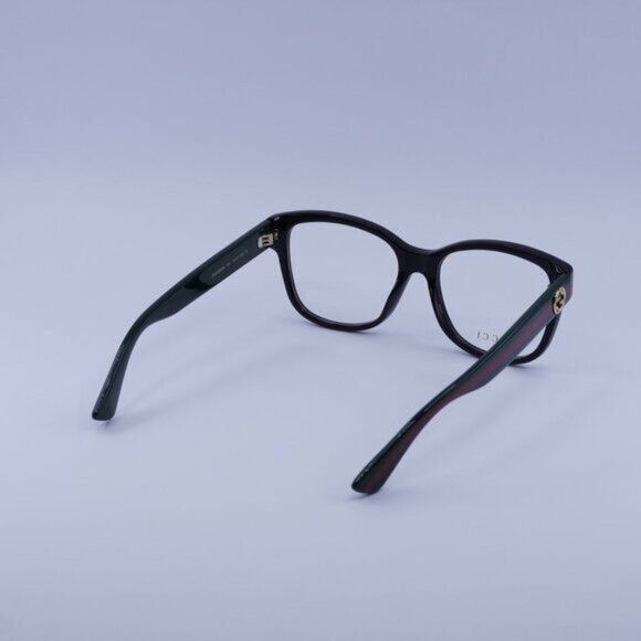 Gucci Gucci GG0038ON 011 Eyeglasses Black/Green 54mm Square Frame Size ONE SIZE - 10 Thumbnail