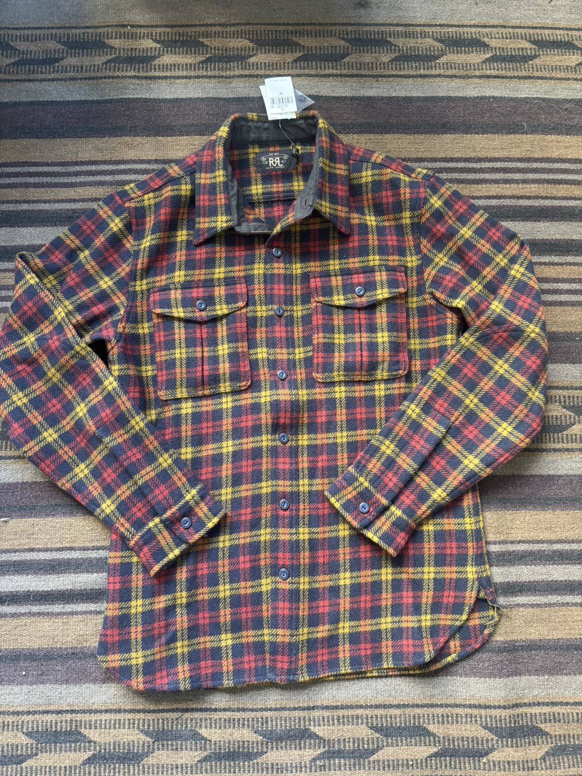 RRL Ralph Lauren Plaid Wool Flannel Work Shirt Size US M / EU 48-50 / 2 - 1 Thumbnail