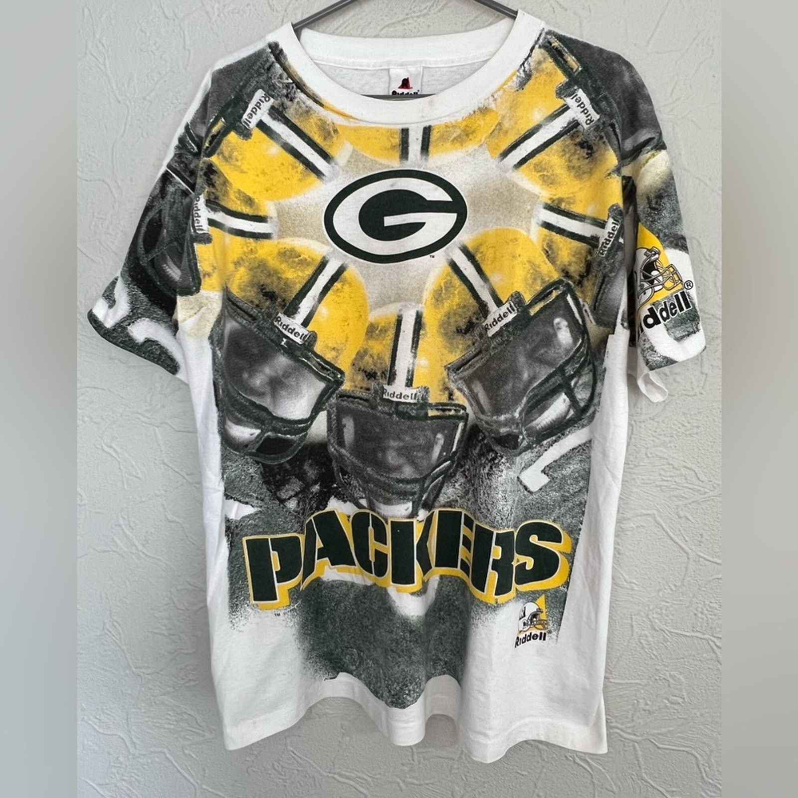 Riddell Vintage Green Bay Packers AOP Shirt 1996 SINGLE STITCH RARE Size US L / EU 52-54 / 3 - 1 Thumbnail