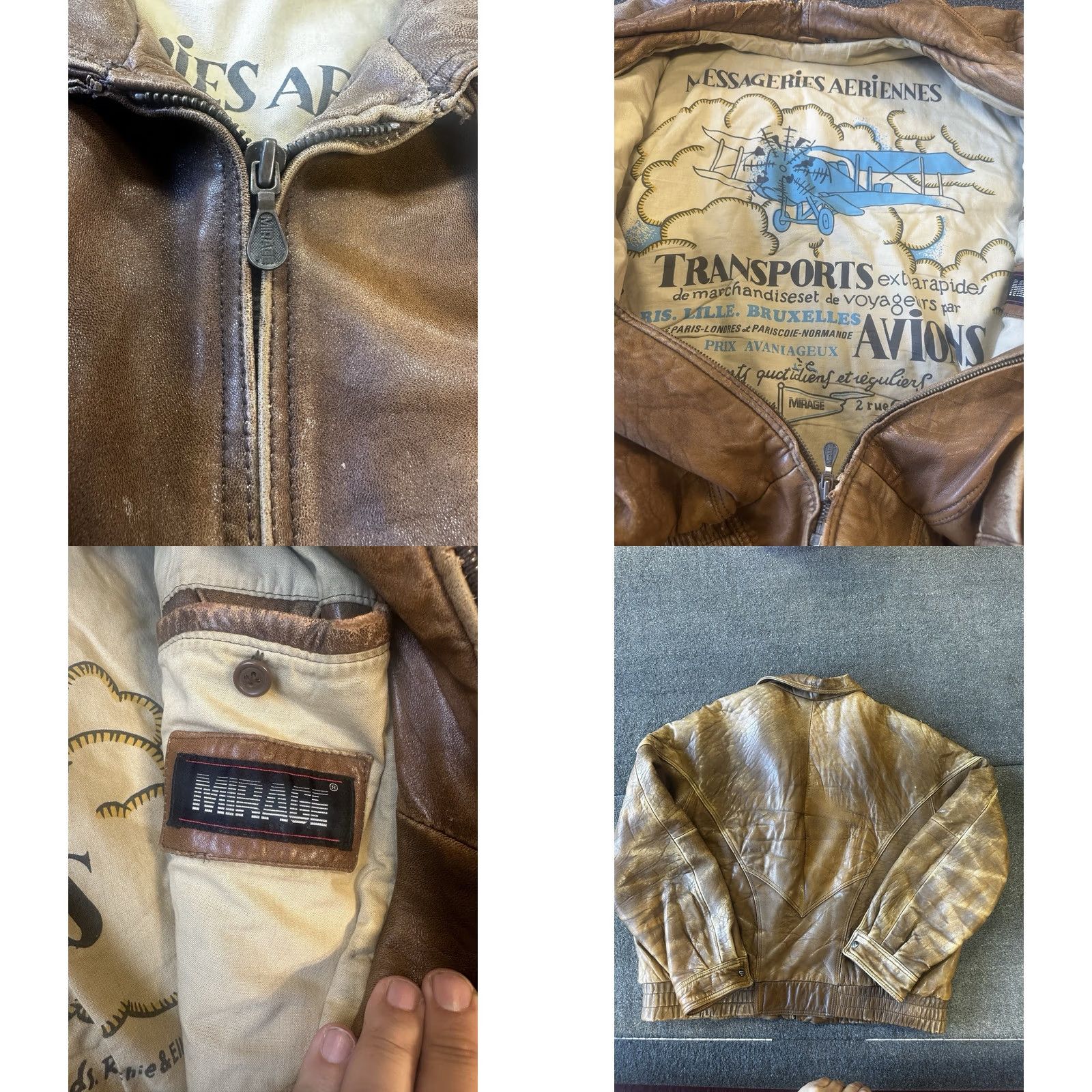 Vintage VINTAGE Mirage Distressed Flight Bomber Jacket Leather Rust Brown 80s Size 46 Mens Jacket Size US S / EU 44-46 / 1 - 8 Thumbnail