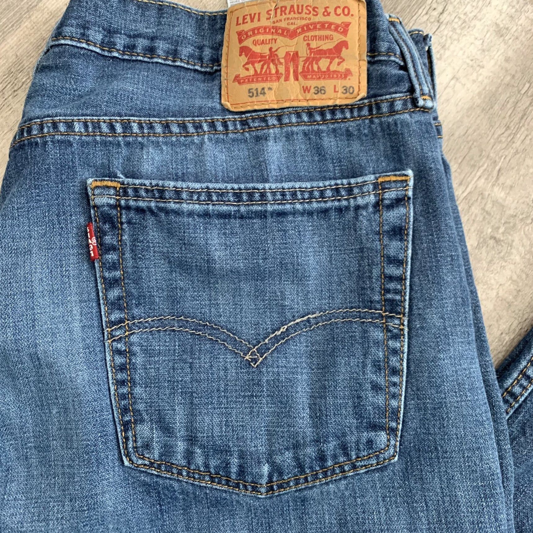 Levi's Levi’s 514 Jeans Slim Straight 36x29.5 Denim Blue 100% Cotton Mens Regular Slim Straight Jeans Size US 36 / EU 52 - 4 Thumbnail